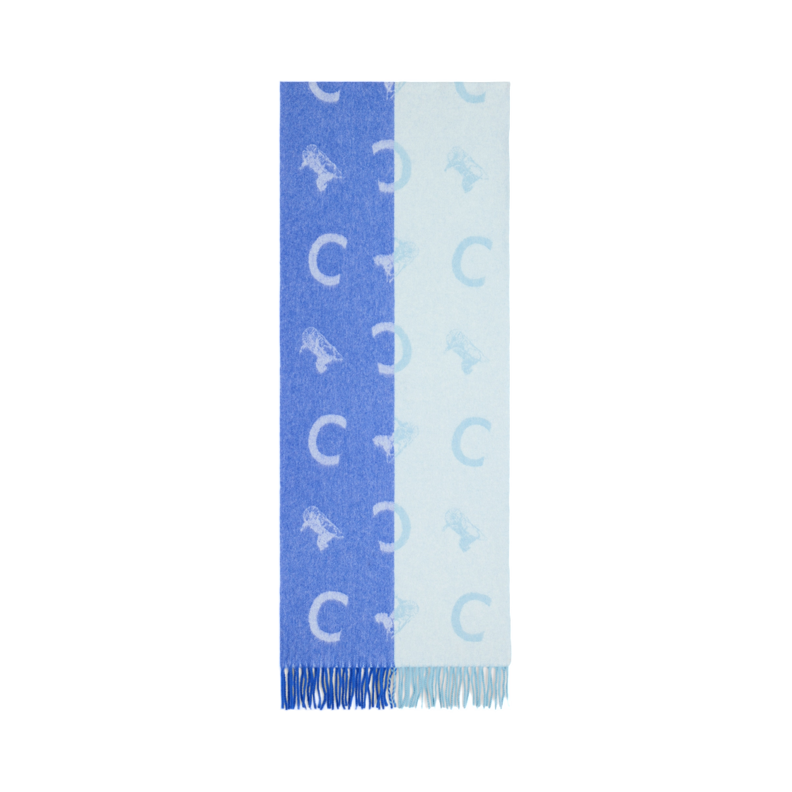 셀린느 스카프 울 앤 캐시미어 로얄 블루 오프 화이트(Celine Scarf In Wool and Cashmere Royal Blue Off White) - 1
