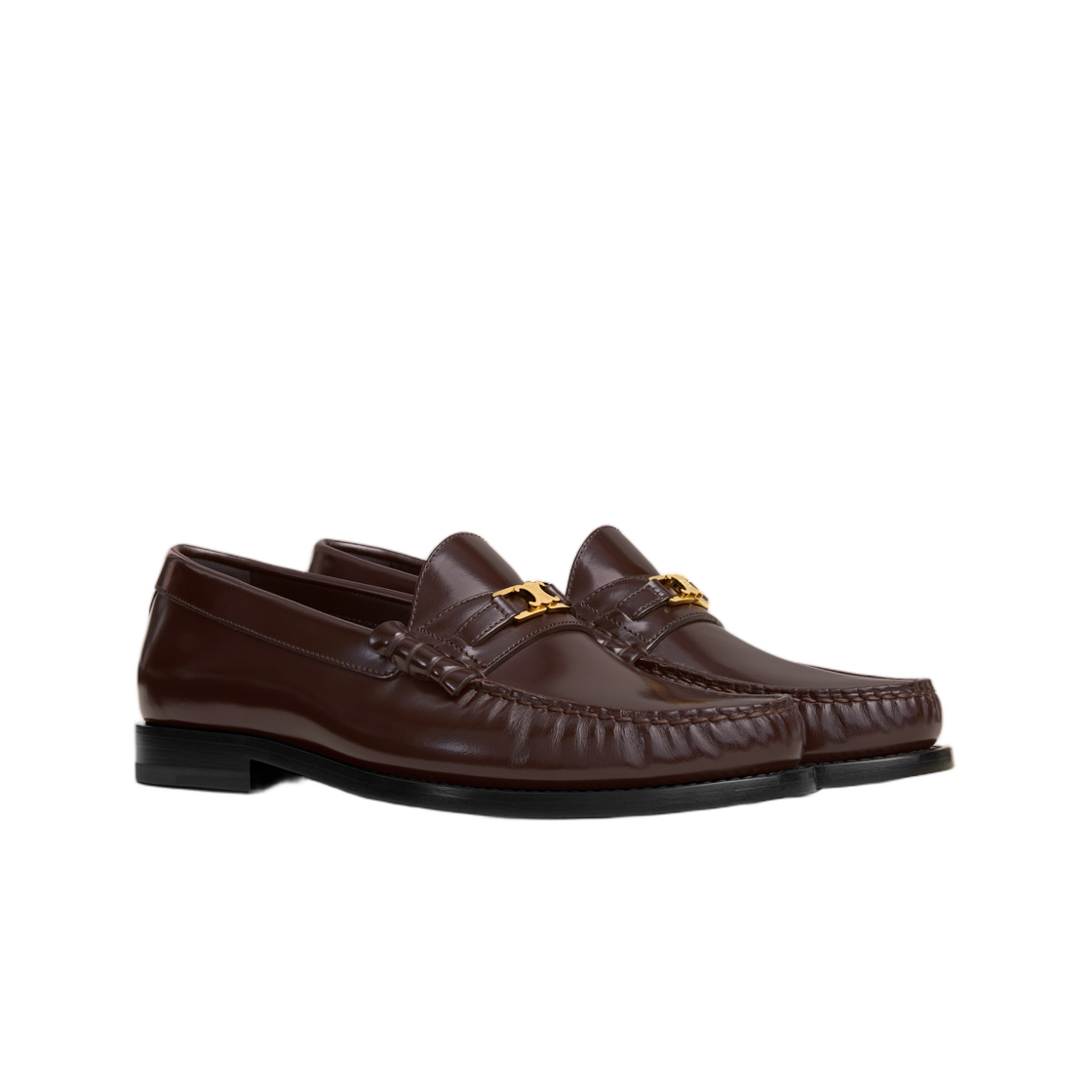 (W) 셀린느 루코 로퍼 폴리쉬드 불스킨 다크 브라운((W) Celine Luco Loafer In Polished Bullskin Dark Brown) - 2