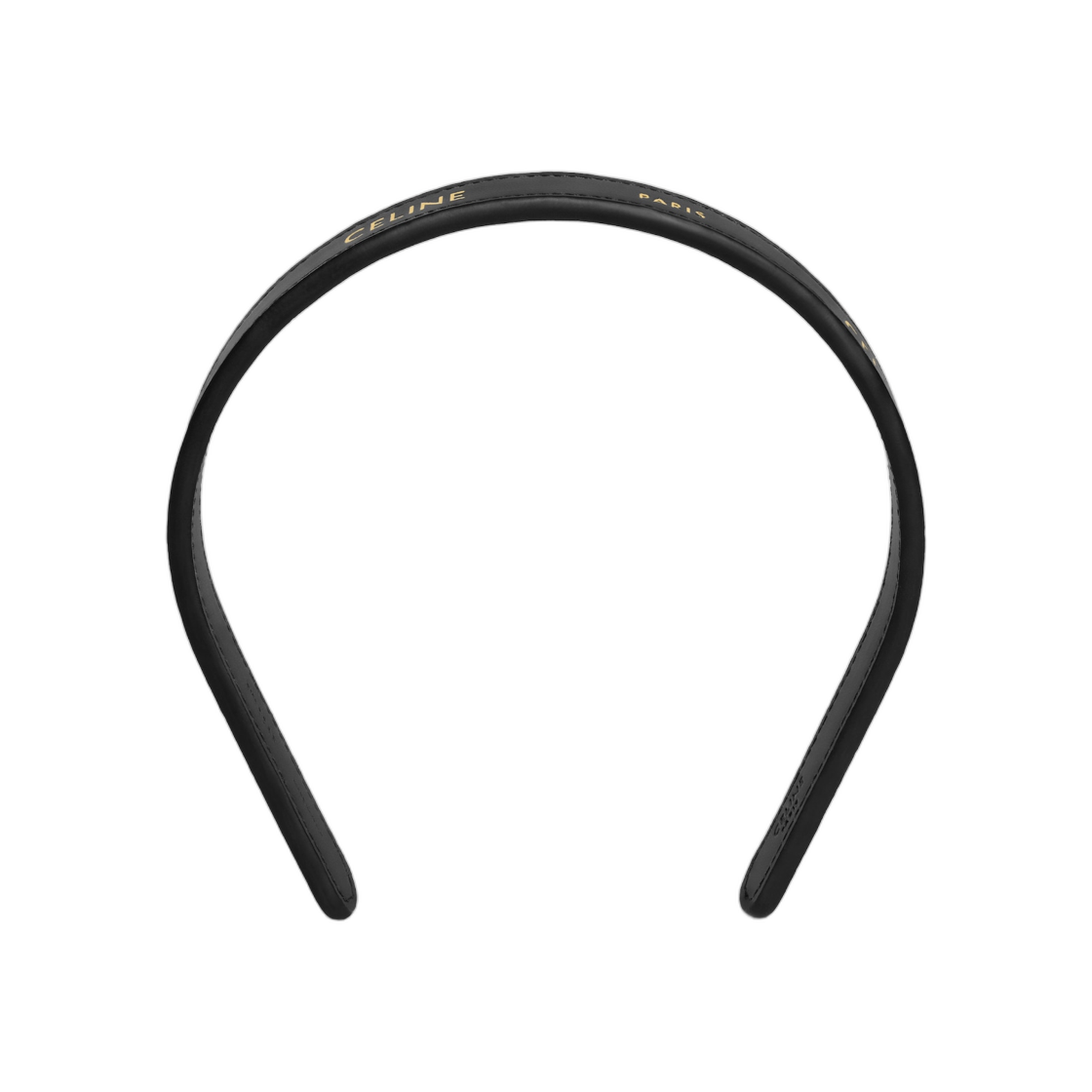 B104C2L87-38NG Celine Paris Thin Headband In Calfskin Black Gold