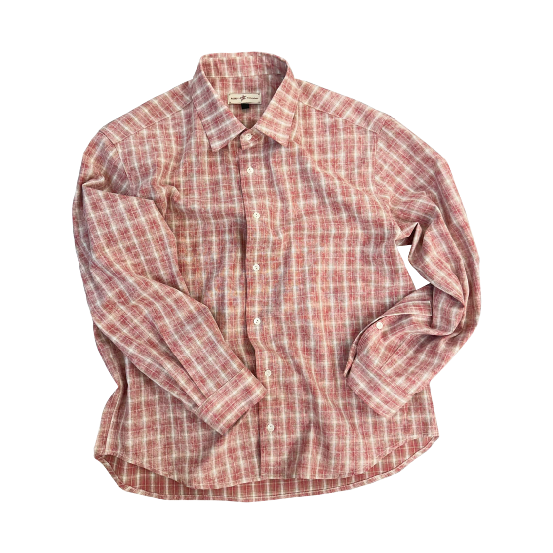 아오이로 크롭 체크 셔츠 베리 파르페(Aoiro Cropped Checked Shirt Berry Parfait)