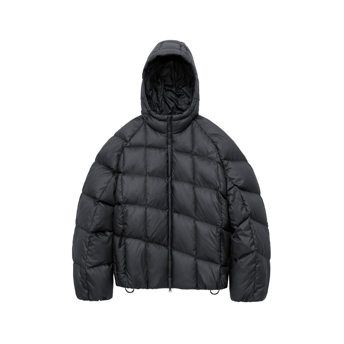 폴리테루 웨이브 후디드 다운 푸퍼 차콜(Polyteru Wave Hooded Down Puffer Charcoal)