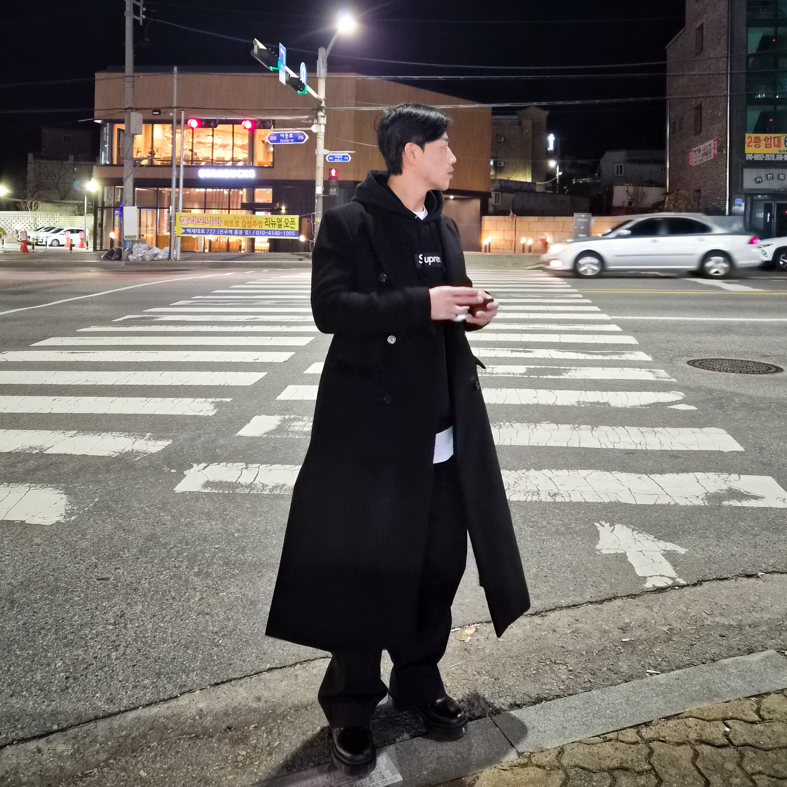 Supreme Box Logo Hooded Sweatshirt Black - 24FW 착용 스타일 - 1