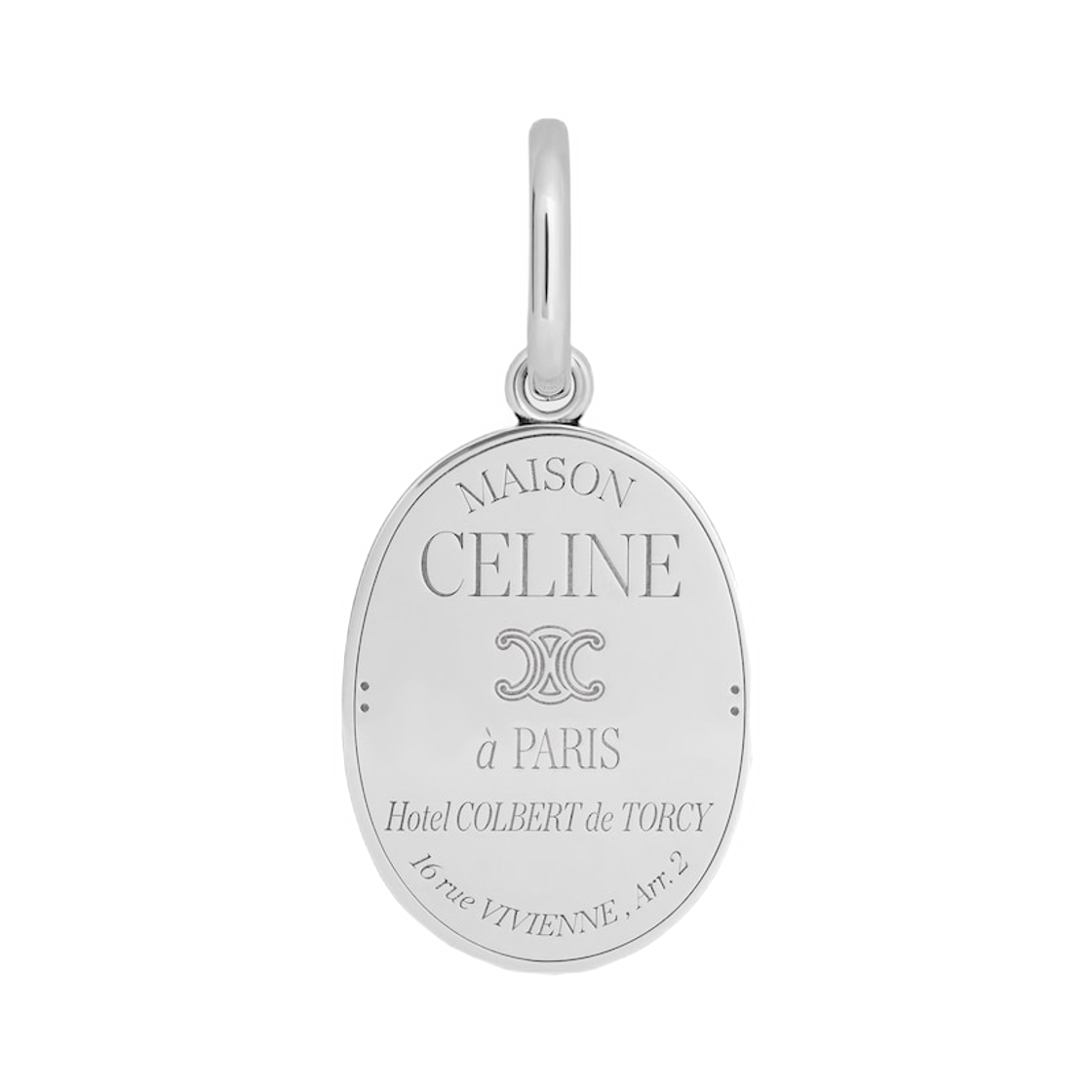B101O6BRA-36SI Celine Charms Maison Celine Medal In Brass with Rhodium Finish Silver