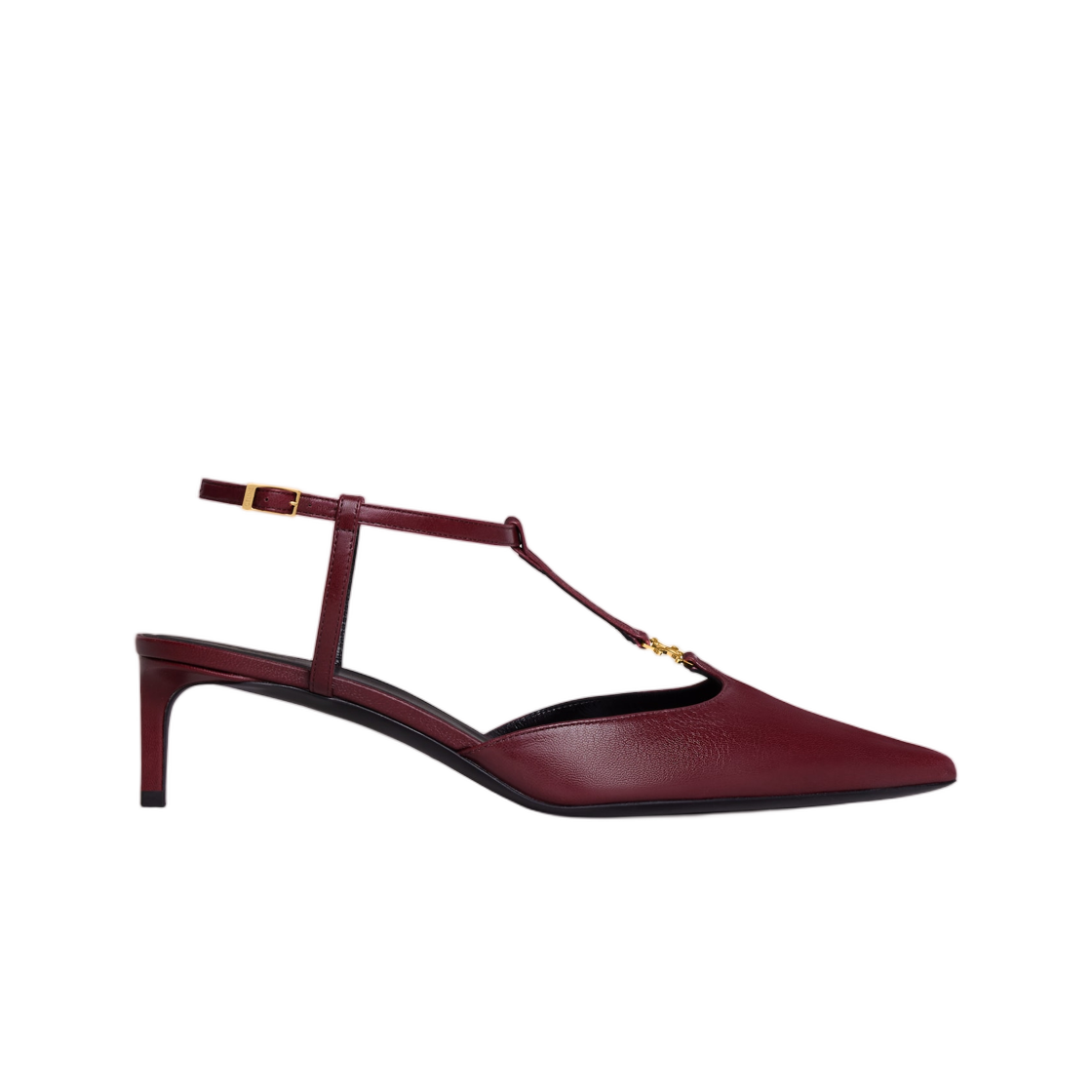 352193957C-28MS (W) Celine Kitten T-Bar Strap Pump In Lambskin Oxblood