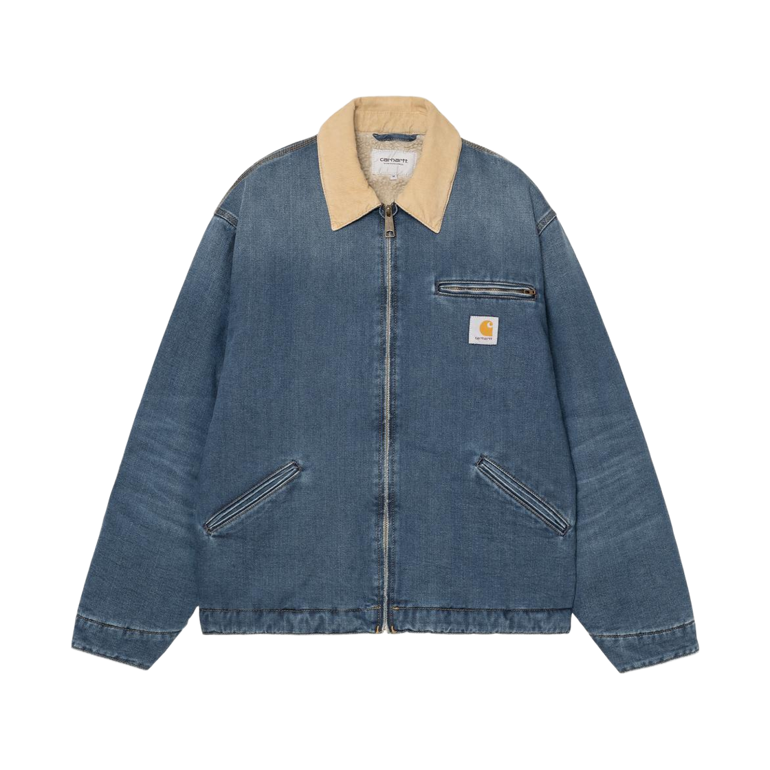 칼하트 WIP OG 디트로이트 자켓 블루 더스티 해밀턴 브라운 다크 유즈드 워시