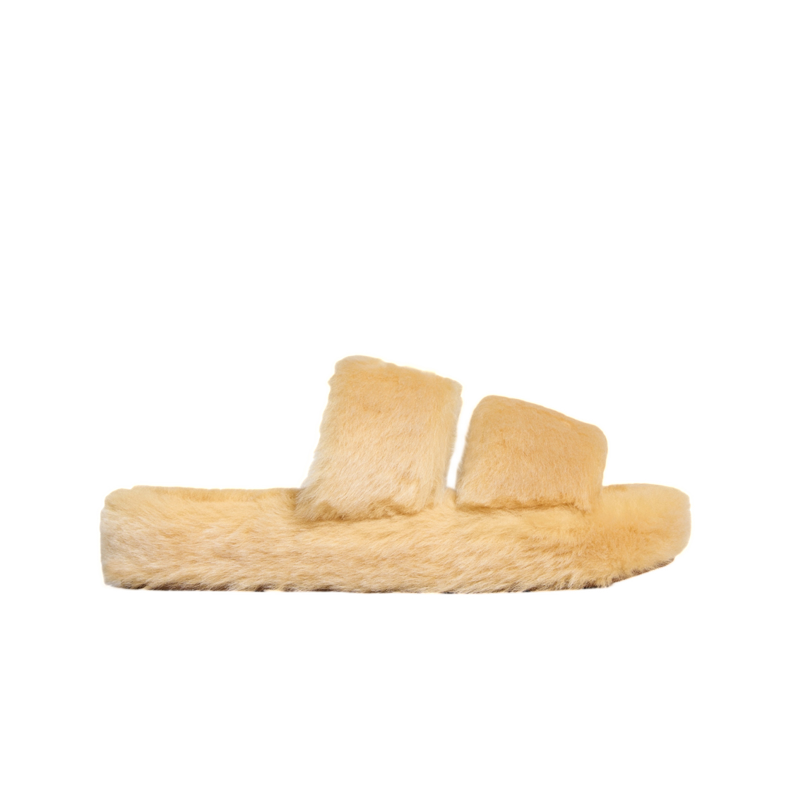 343554434C-19TO (W) Celine Slides Triomphe In Shearling Havana