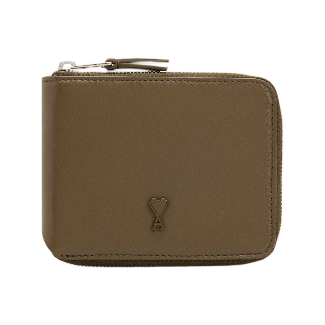 아미 그린 스무스 레더 아미 드 하트 컴팩트 월렛 브론즈(AMI Green Smooth Leather Ami De Coeur Compact Wallet Bronze) - 1