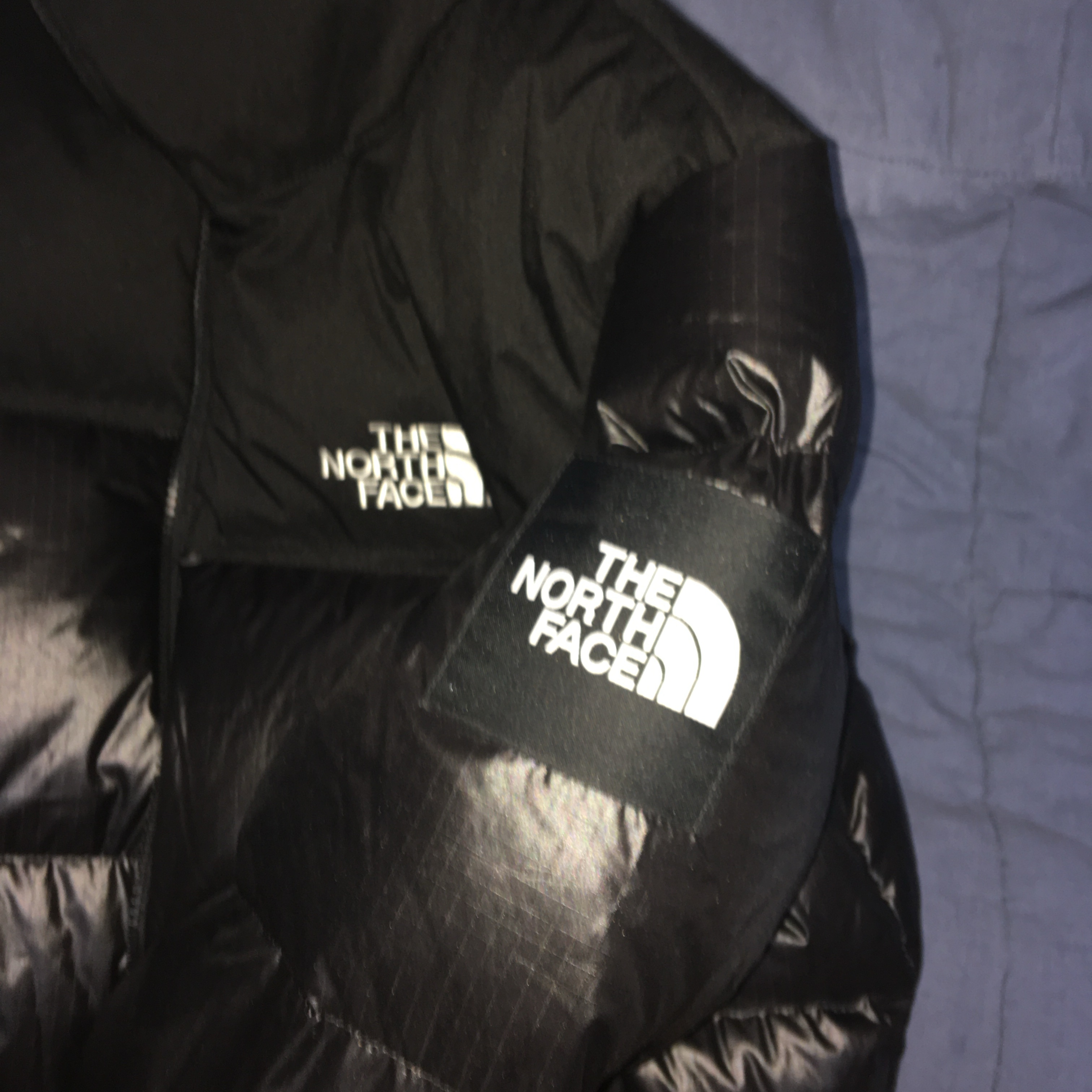 (W) The North Face White Label Novelty Nuptse Down Jacket Black, (W) The North Face Nuptse Short Jacket Black 착용 스타일 - 2