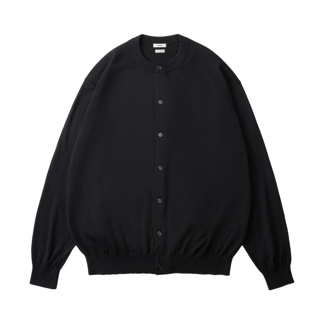 에브리원 x 아프레쎄 울 니트 크루넥 가디건 블랙(everyone x A.Presse Wool Knit Crew Neck Cardigan Black)