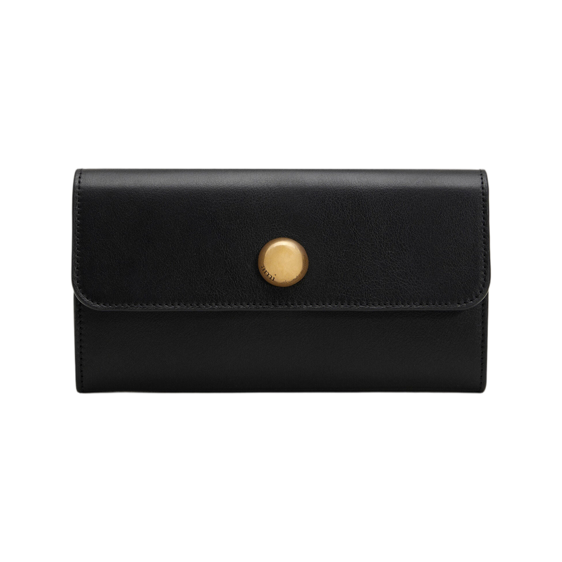 USL714-AL0103-001 AMI Black Smooth Leather Carrousel Continental Wallet Black