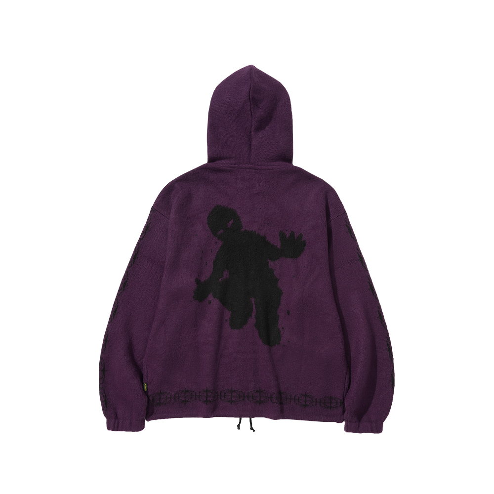 애프터매스 모헤어 집 후디 퍼플(Aftermath Mohair Zip Hoodie Purple) - 3