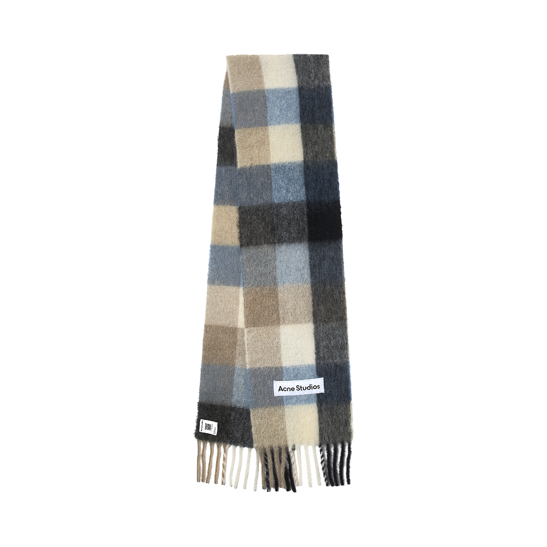 아크네 스튜디오 모헤어 체크 머플러 블루 베이지 블랙(Acne Studios Mohair Check Muffler Blue Beige Black)