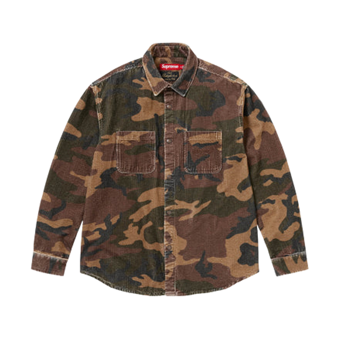 슈프림 와이드 웨일 코듀로이 스냅 셔츠 우드랜드 카모 - 25FW(Supreme Wide Wale Corduroy Snap Shirt Woodland Camo - 25FW) - 1