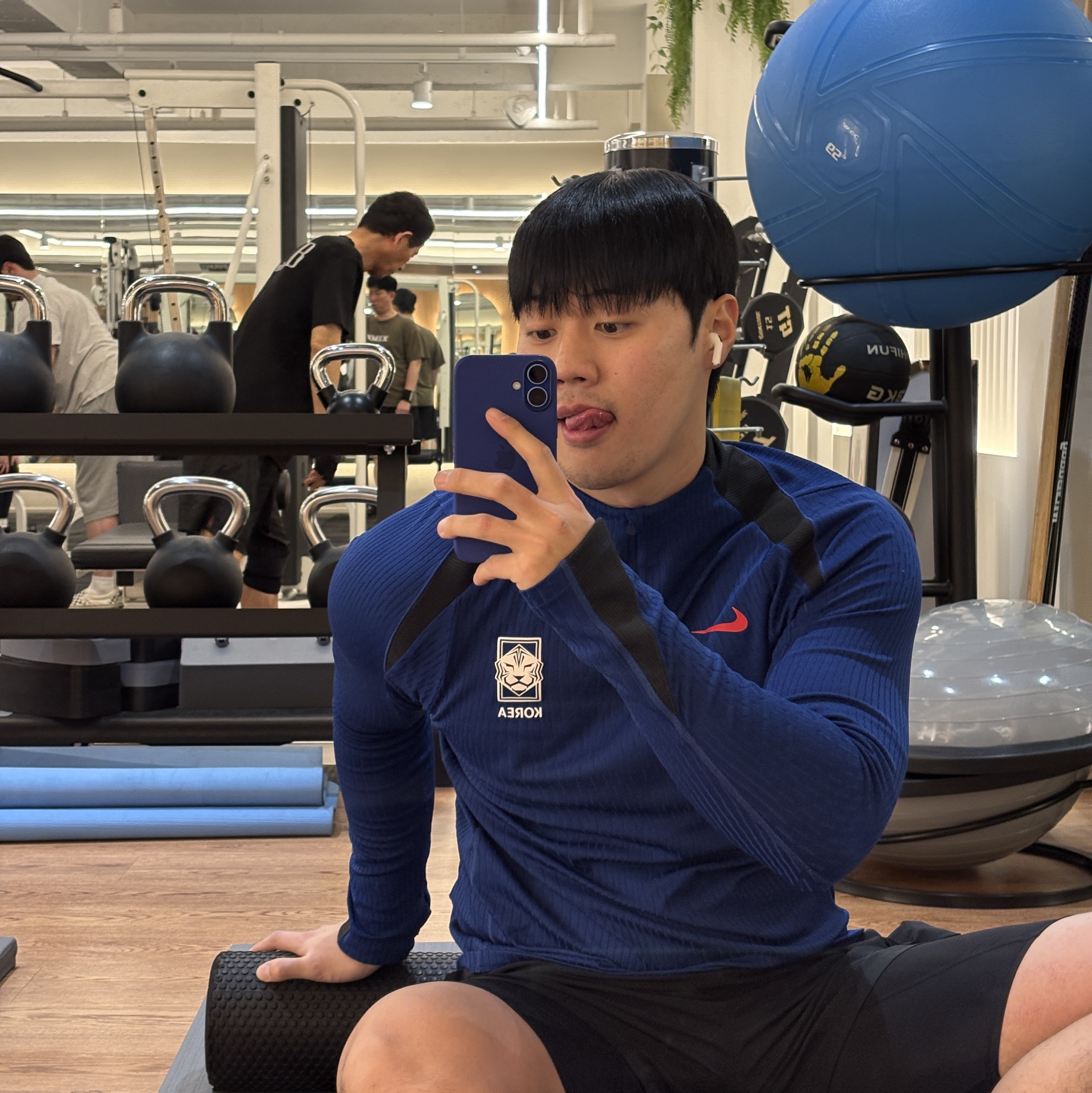 Nike Korea Dri-Fit Strike Soccer Knit Drill Top Global Blue 착용 스타일 - 1