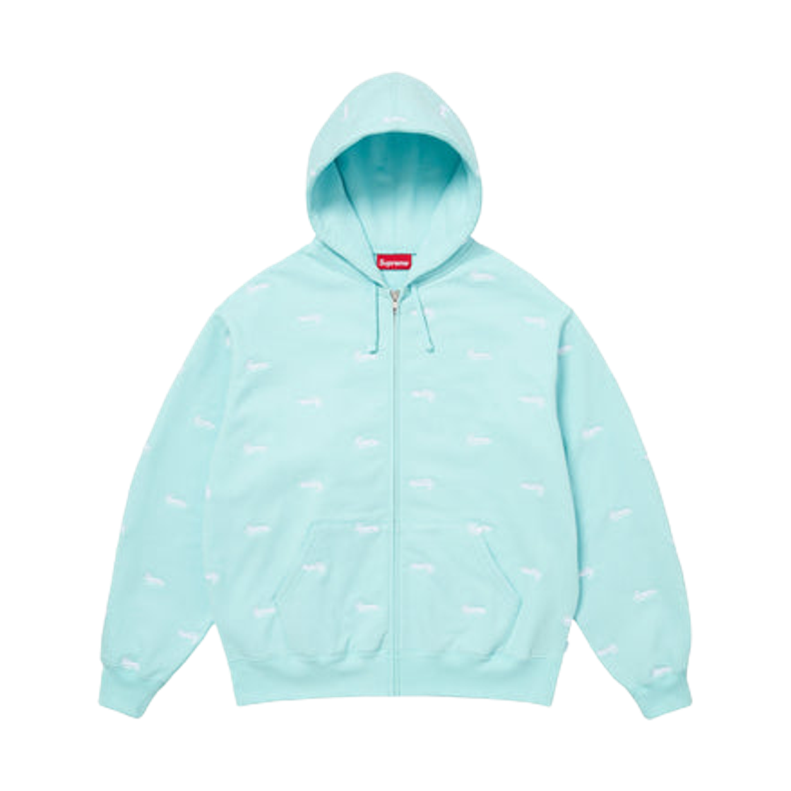 슈프림 리핏 스크립트 집업 후드 스웨트셔츠 아쿠아 - 25FW | Supreme
