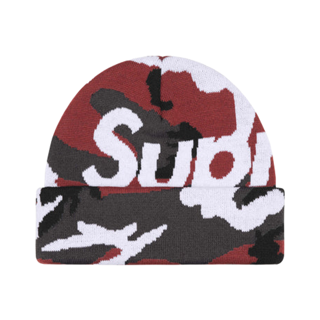 슈프림 카모 빅 로고 비니 레드 카모 - 25FW