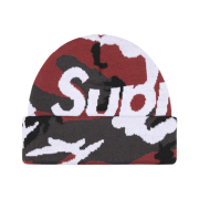 Supreme Camo Big Logo Beanie Red Camo - 25FW
