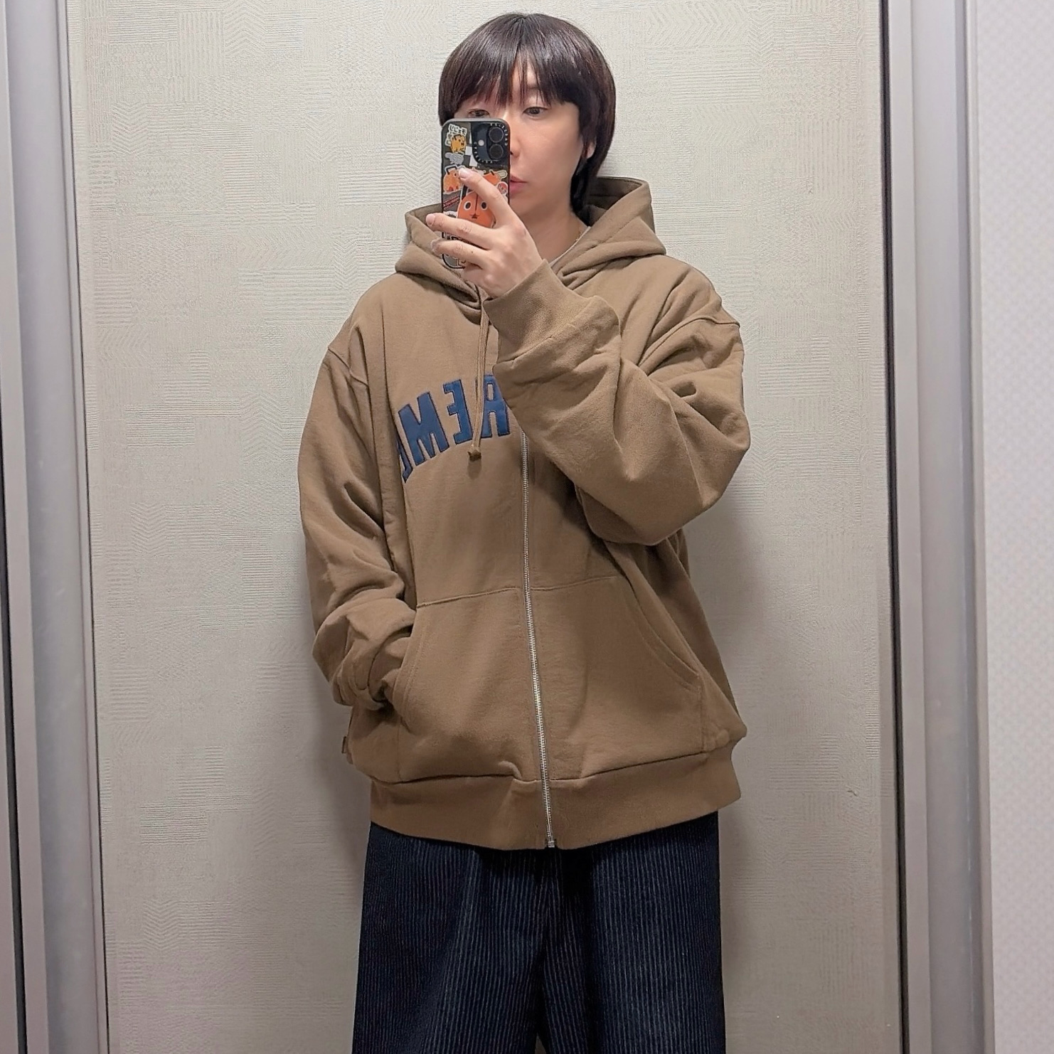Supreme Arc Thermal Lined Zip Up Hooded Sweatshirt Dusty Brown - 25FW 착용 스타일