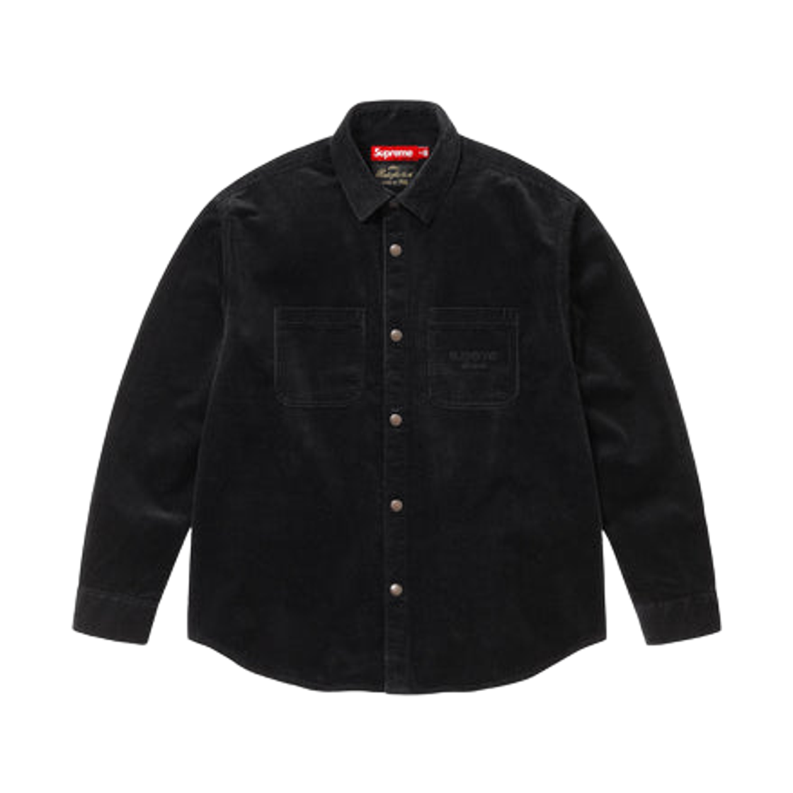 슈프림 와이드 웨일 코듀로이 스냅 셔츠 블랙 - 25FW(Supreme Wide Wale Corduroy Snap Shirt Black - 25FW) - 1
