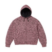Supreme Faux Shearling Lined Zip Up Hooded Sweater Pink Melange - 25FW