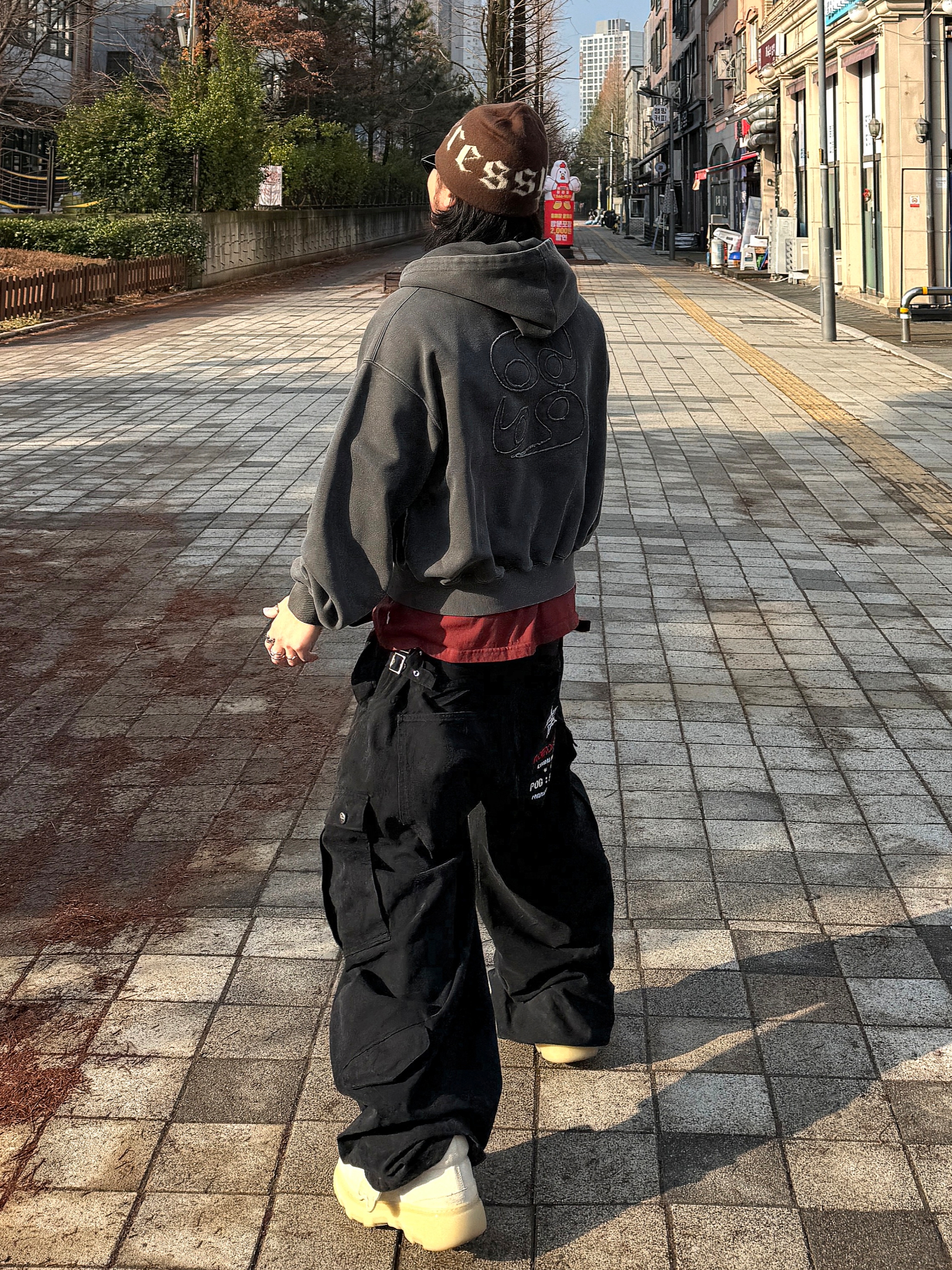 Aoiro x Pog Service Hikari M65 Curved Pants Vintage Black, Burberry Suede Creeper Mid Shoes Clay 착용 스타일 - 10