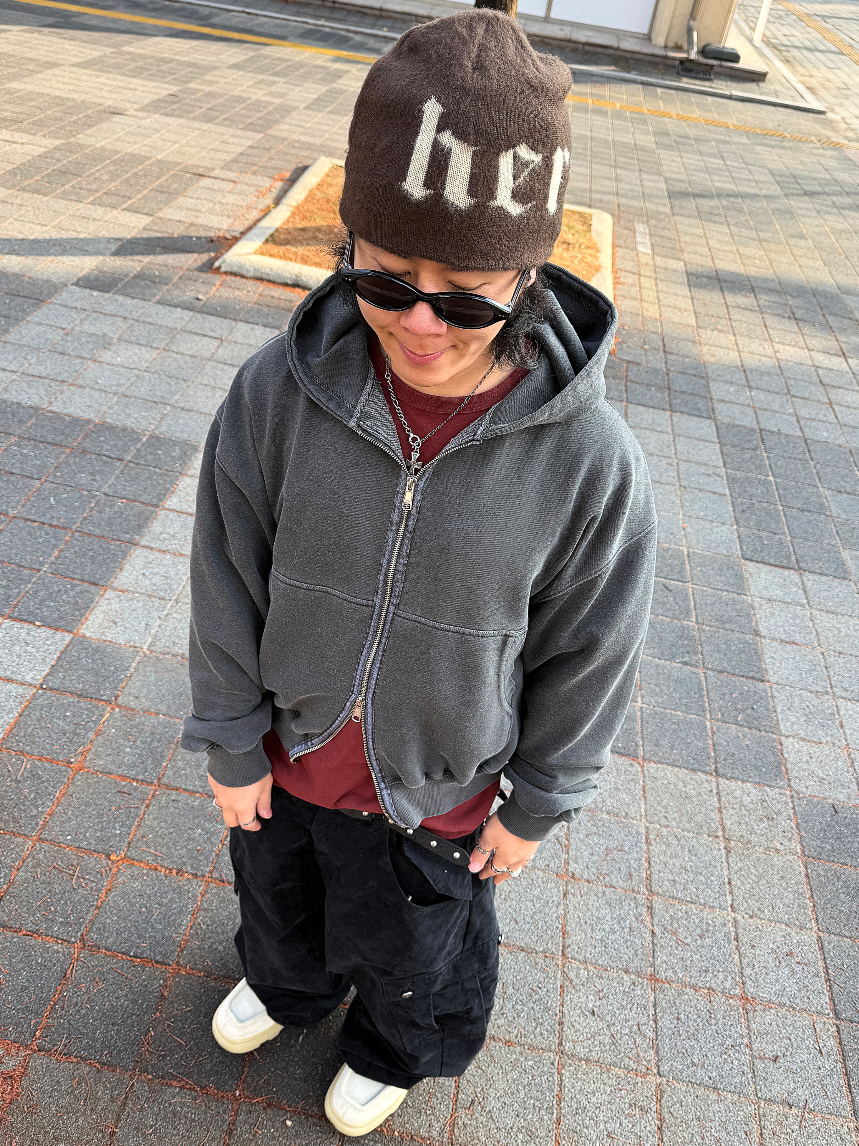Aoiro x Pog Service Hikari M65 Curved Pants Vintage Black, Burberry Suede Creeper Mid Shoes Clay 착용 스타일 - 8