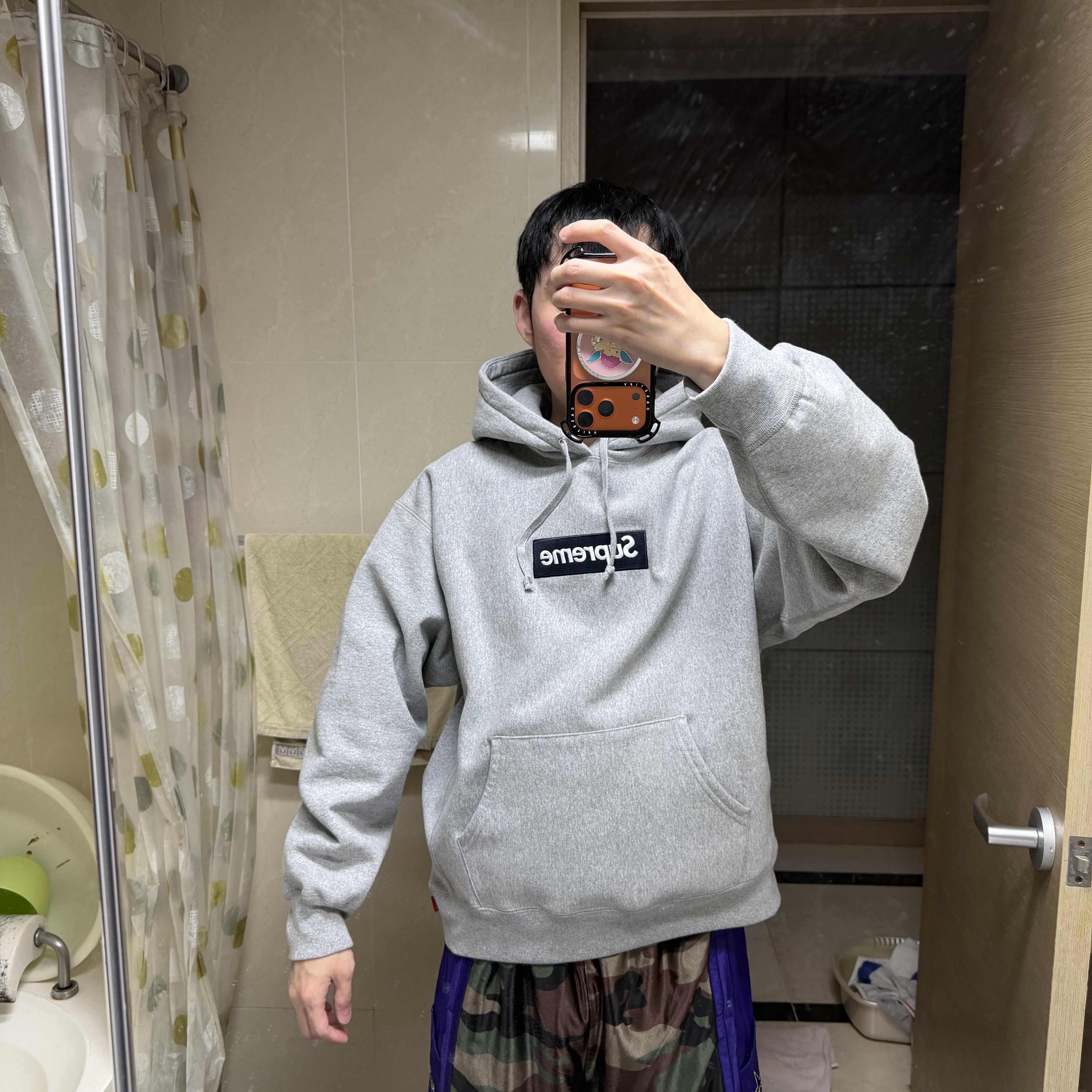 Supreme Box Logo Hooded Sweatshirt Heather Grey - 24FW, Supreme Box Logo Hooded Sweatshirt Heather Grey - 25FW 착용 스타일 - 5