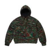 Supreme Faux Shearling Lined Zip Up Hooded Sweater Green Melange - 25FW