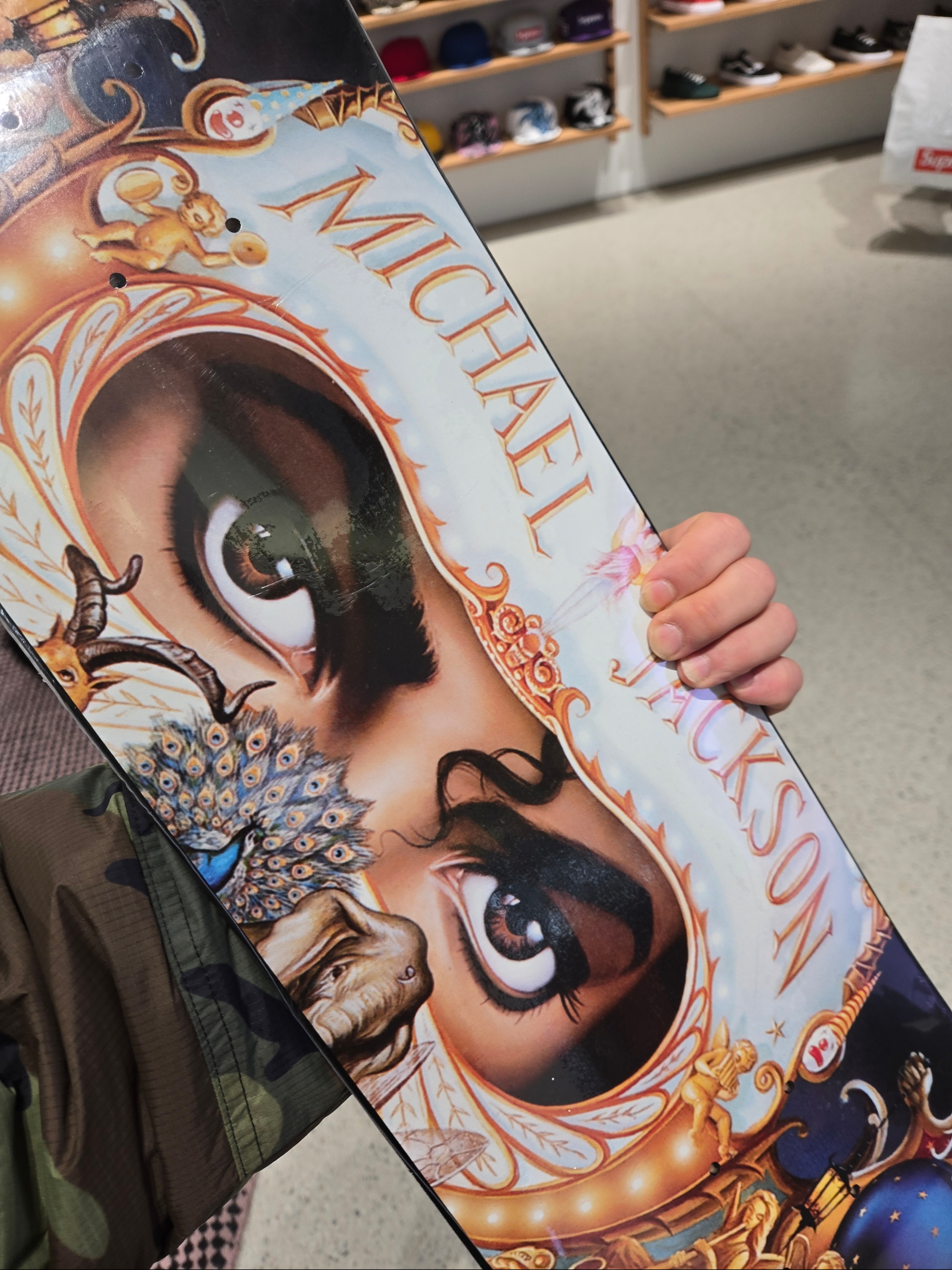 Supreme x Michael Jackson Dangerous Skateboard Multicolor - 25FW 착용 스타일