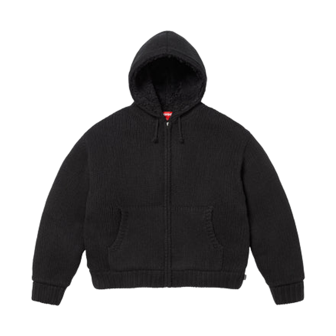 슈프림 포우 셰어링 라인드 집업 후드 스웨터 블랙 - 25FW