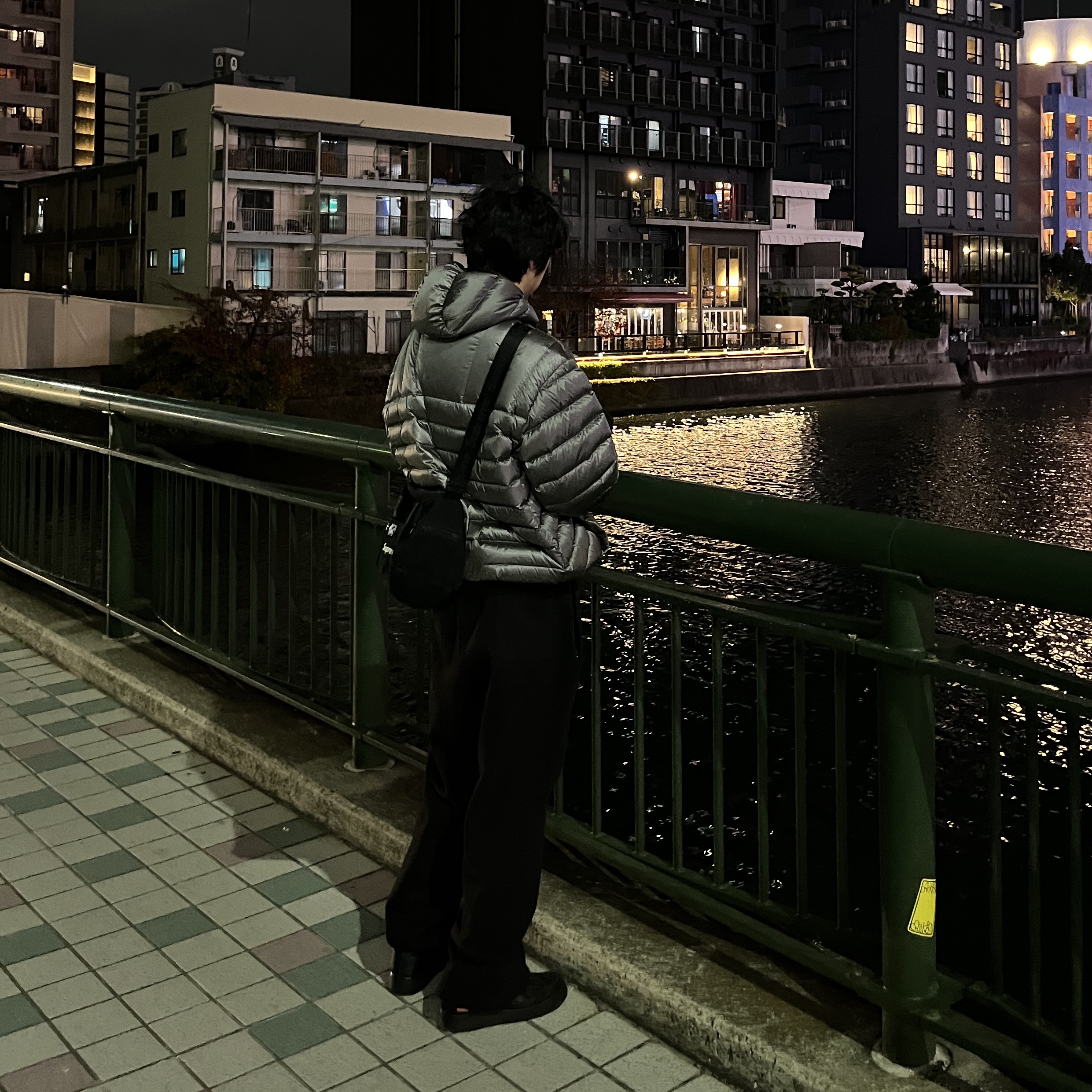 Supreme Micro Down Half Zip Hooded Pullover Silver - 25FW, Supreme Small Box Drawcord Sweatpants Black - 23FW 착용 스타일 - 1