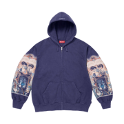 Supreme x Michael Jackson Dangerous Zip Up Hooded Sweatshirt Washed Navy - 25FW