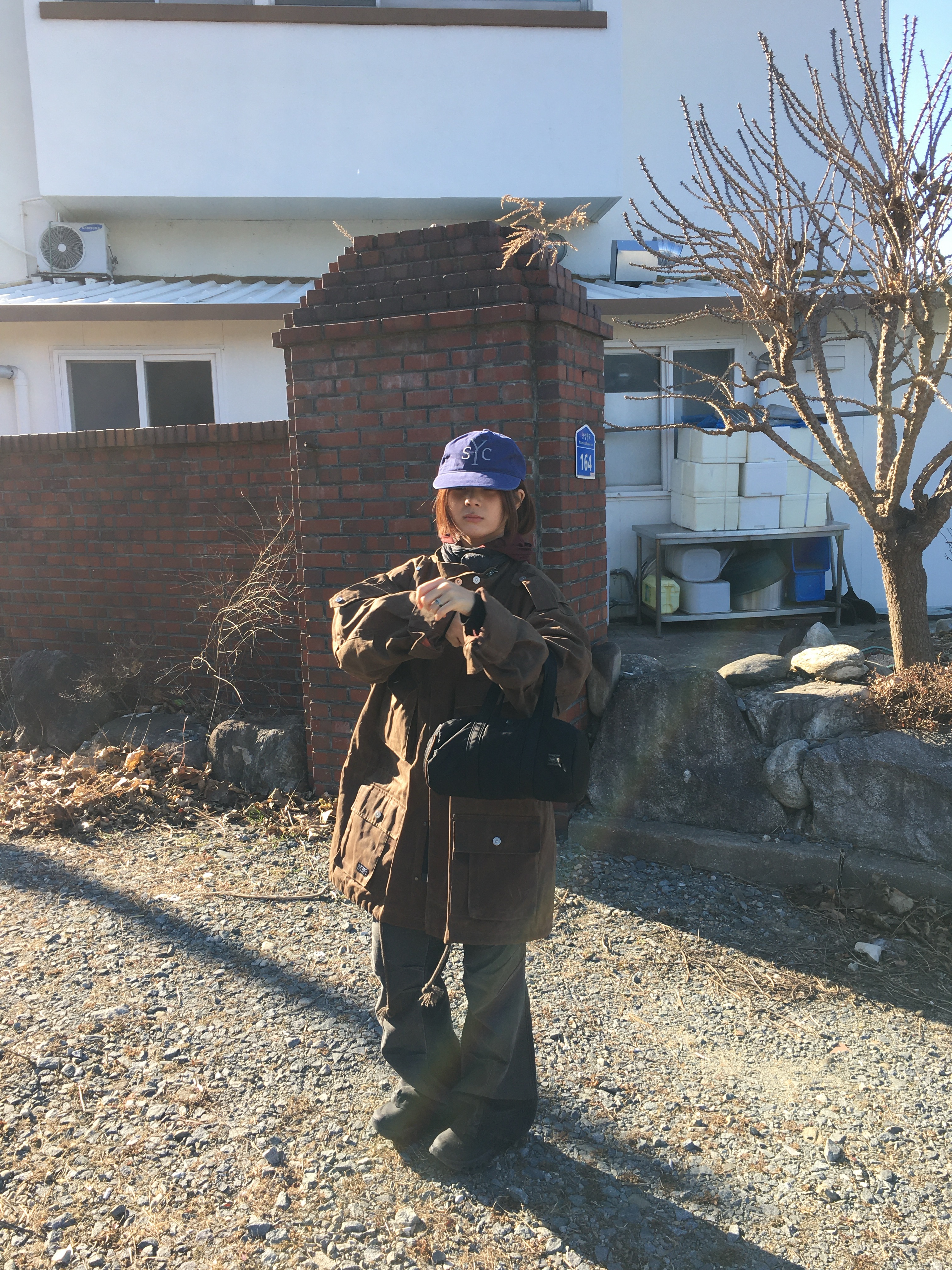 Sunday Ceremony Syc Logo 5 Panel Cotton Cap - Blue, Vacant Archive Men Victor Cotton Field Jacket Brown 착용 스타일
