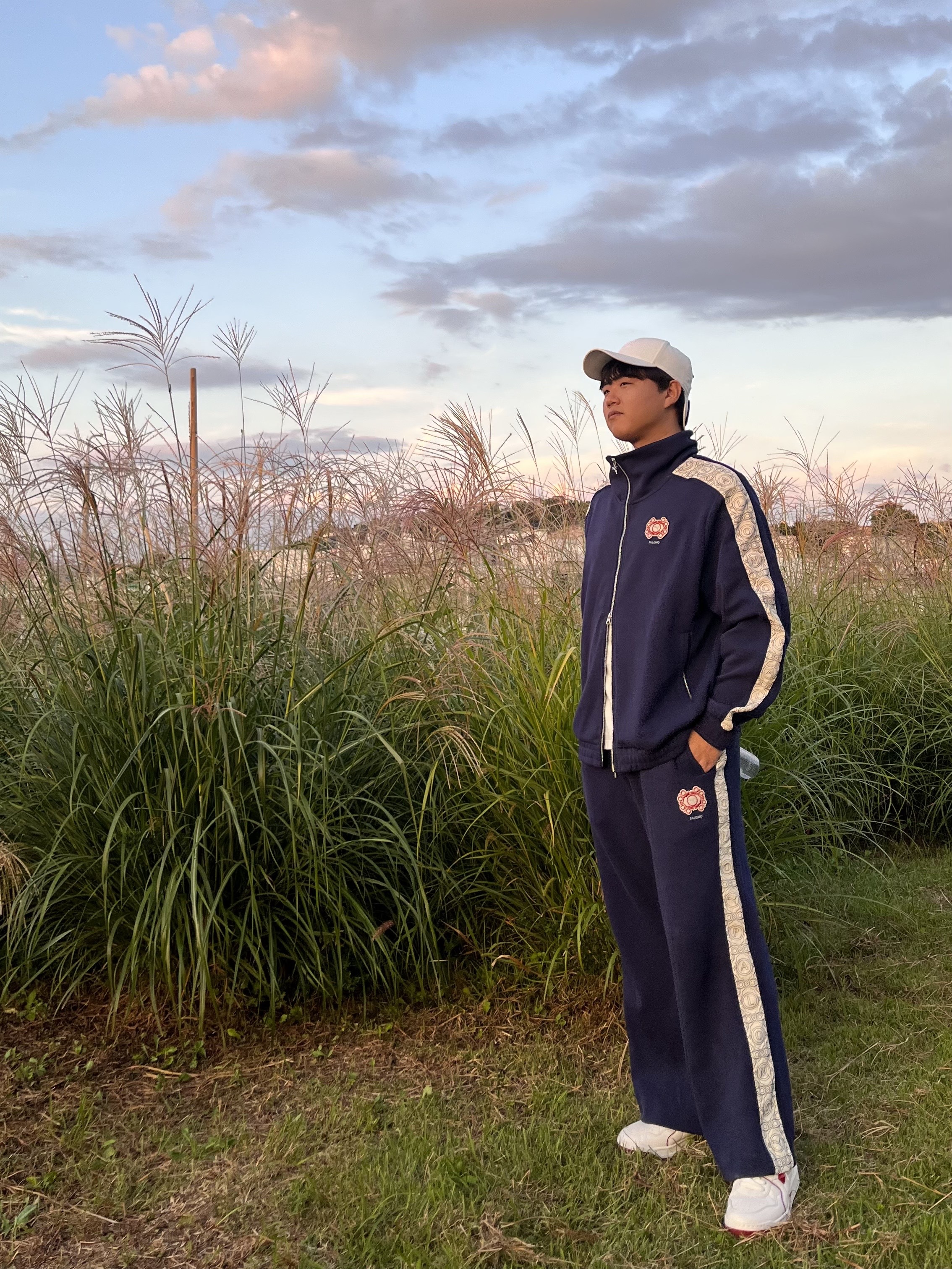 Puma x Palomo T7 Track Jacket Peacoat, Puma x Palomo T7 Track Pants Peacoat 착용 스타일 - 1