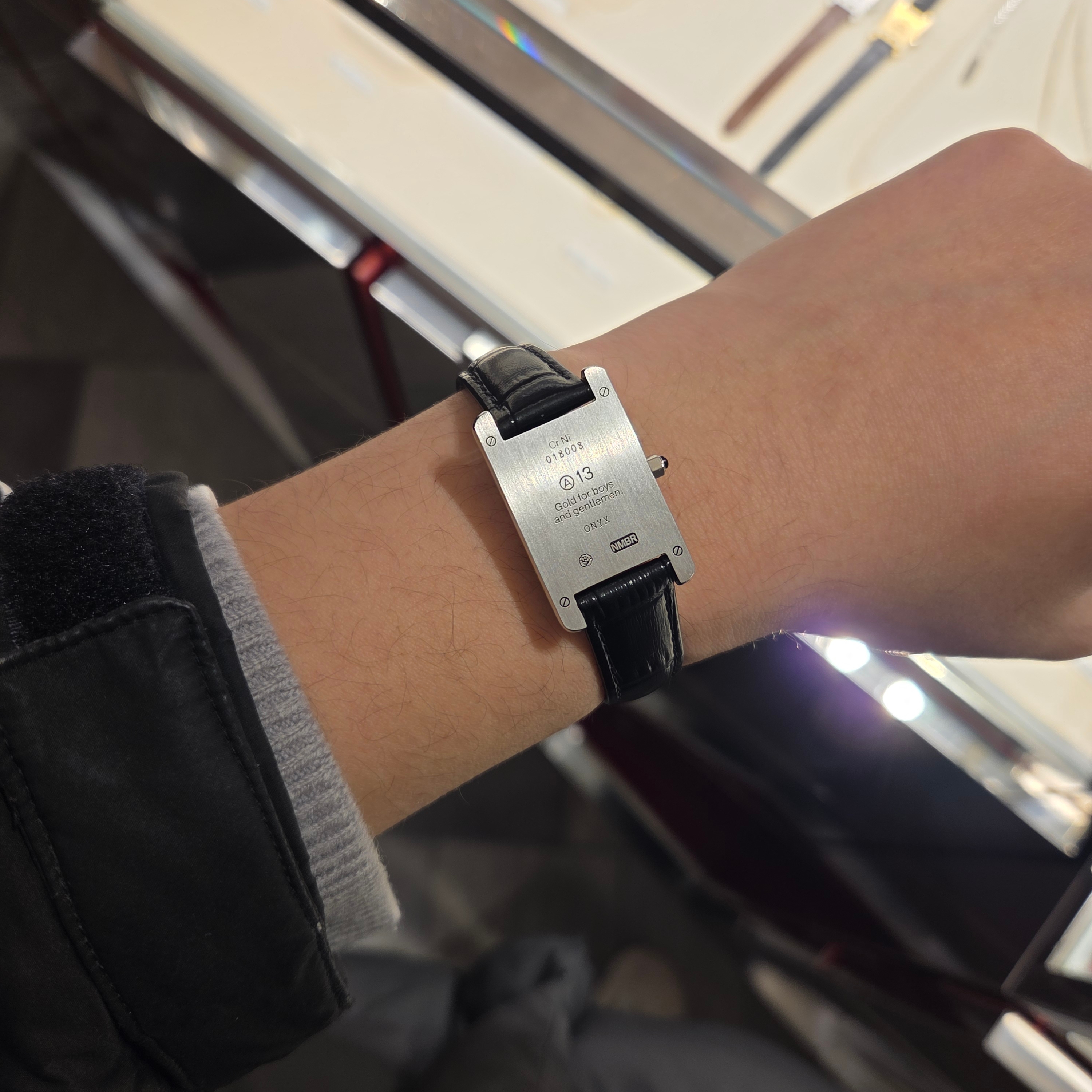 NUMBERING #1901 A13 Watch Bracelet Black/Silver 착용 스타일