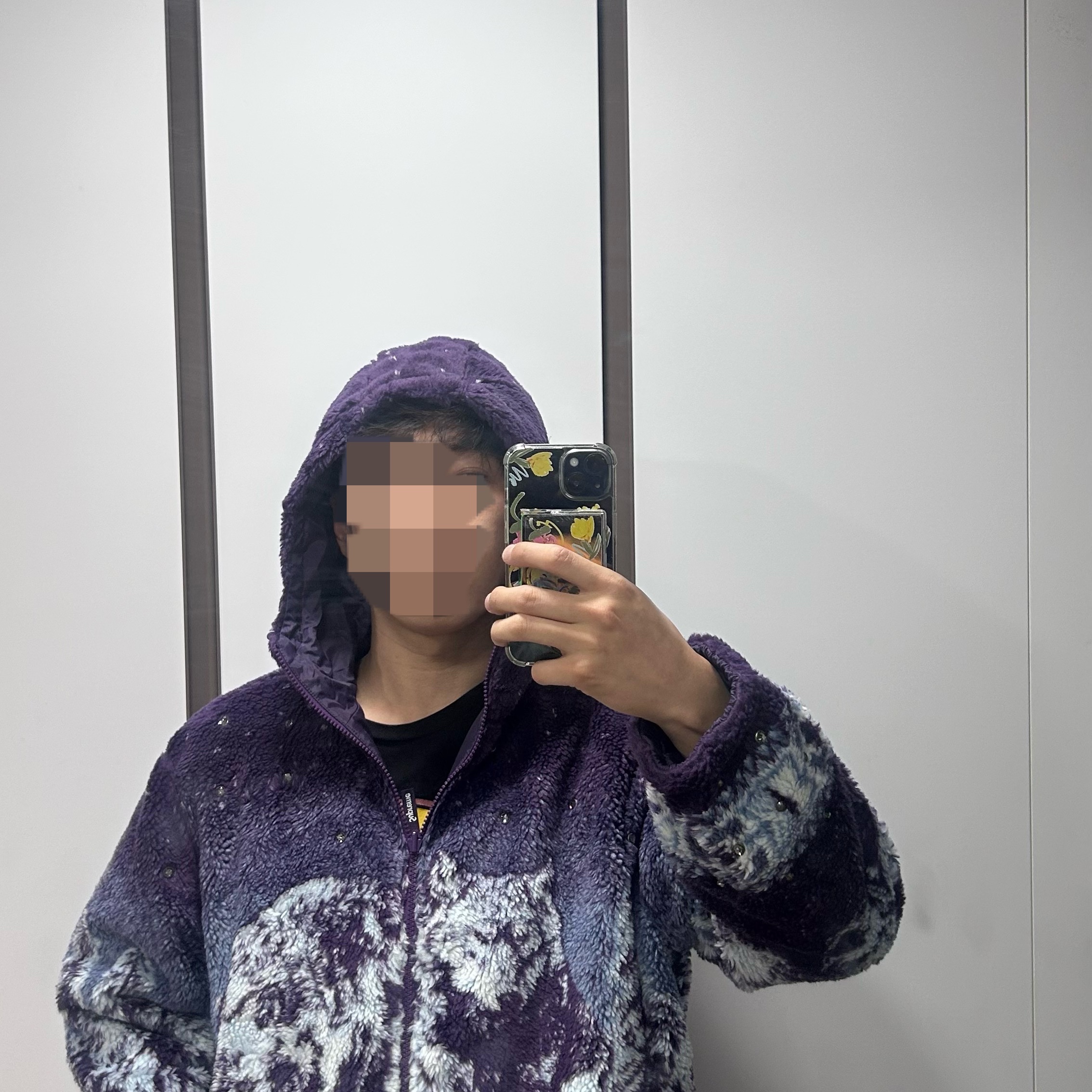 Supreme x B.B. Simon Reversible Hooded Fleece Jacket Purple - 25FW 착용 스타일 - 1