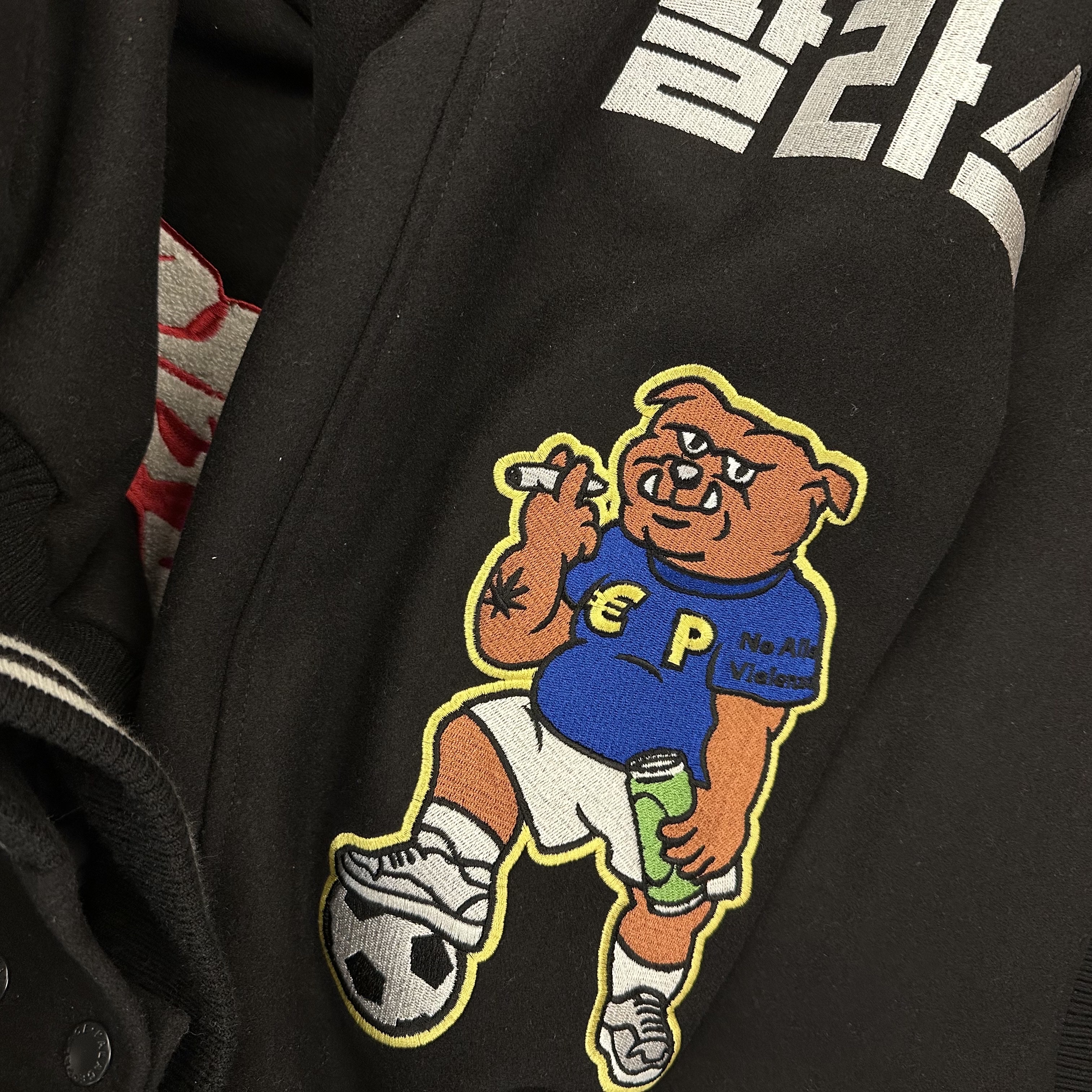 Palace Korea Varsity Jacket Black - 24SS 착용 스타일 - 2