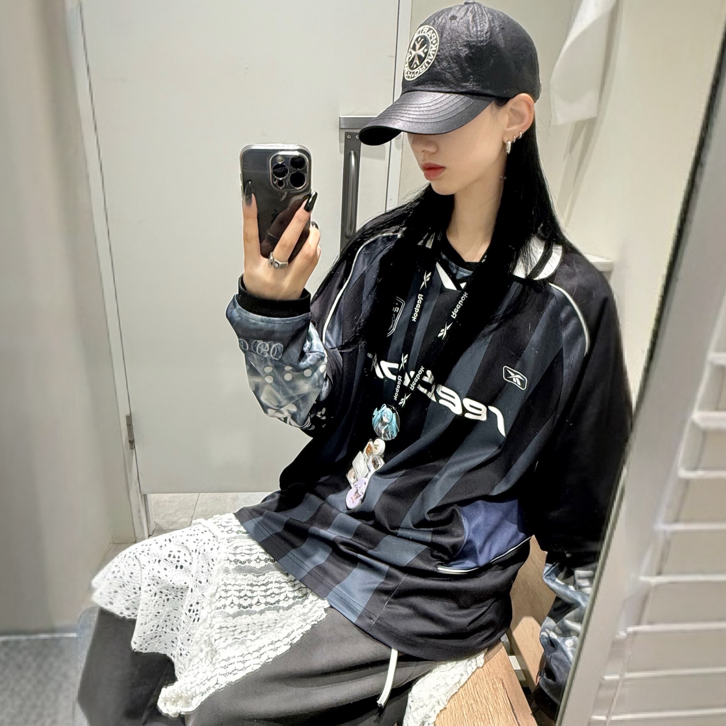 Punch Drunk Parties Nylon High Ball Cap BLACK 착용 스타일 - 3