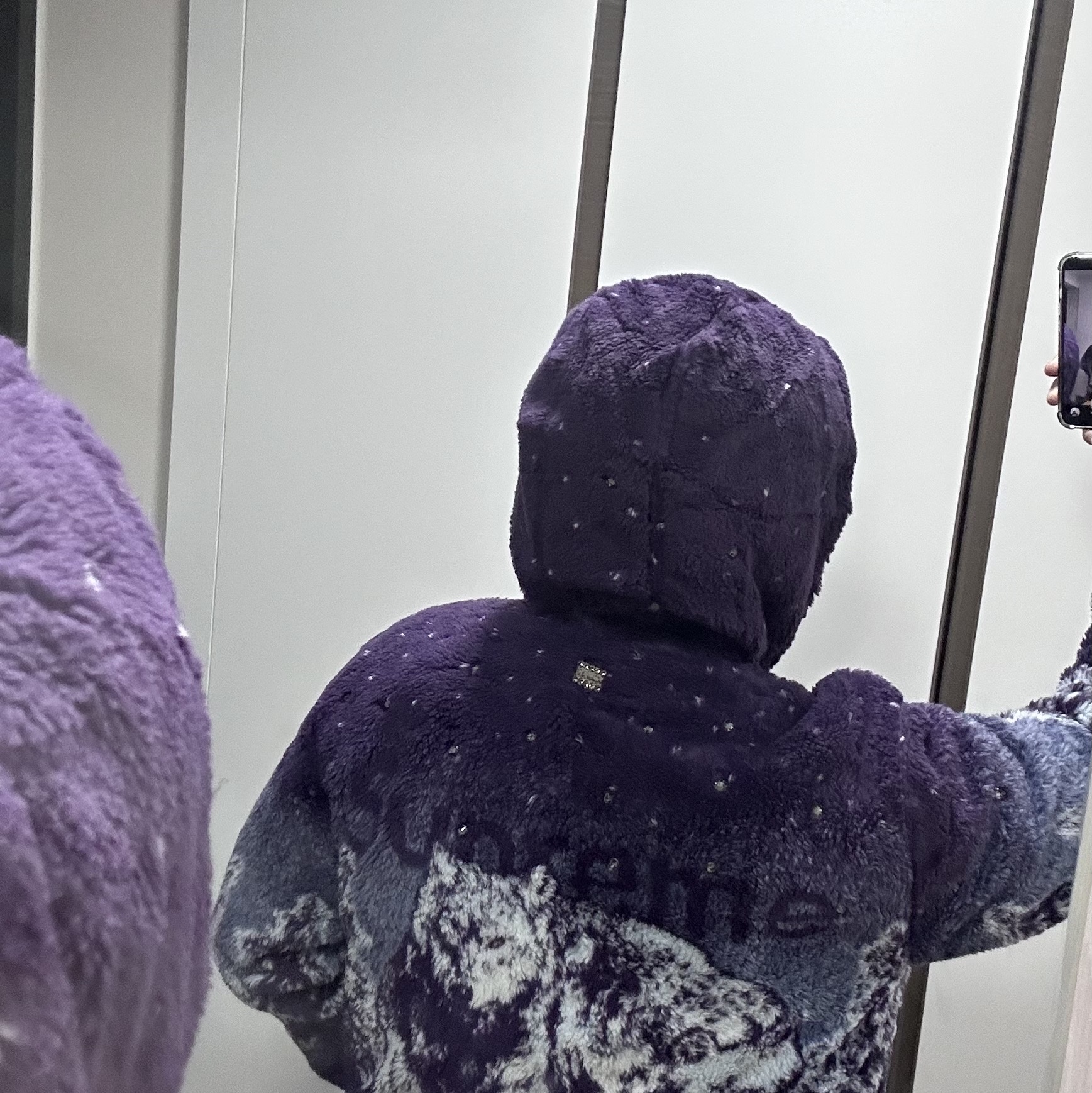 Supreme x B.B. Simon Reversible Hooded Fleece Jacket Purple - 25FW 착용 스타일 - 2