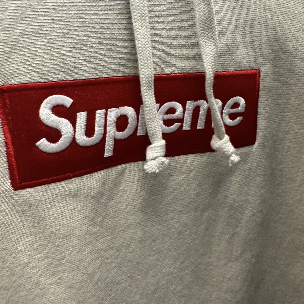 Supreme Box Logo Hooded Sweatshirt Stone - 24FW 착용 스타일