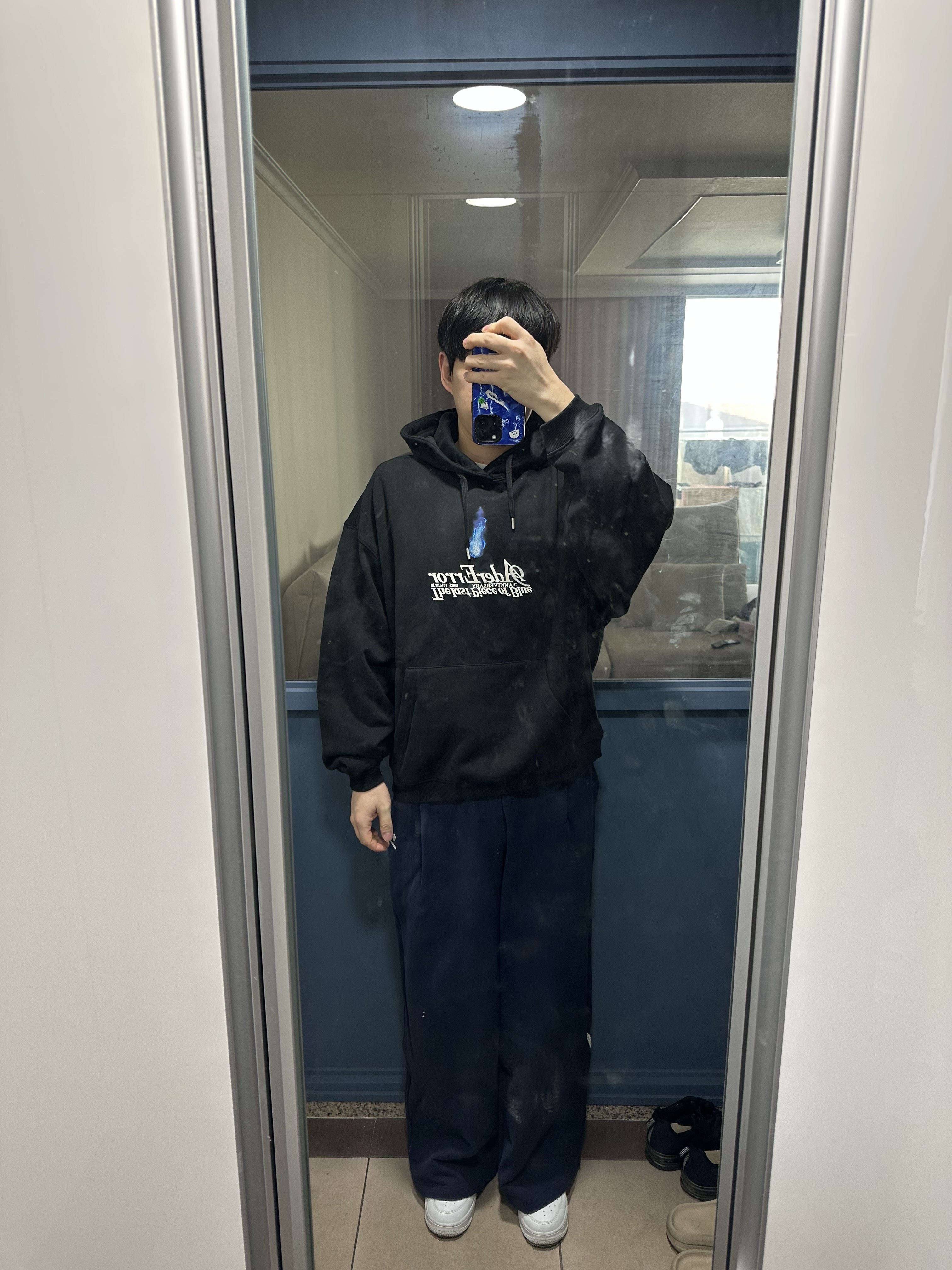 Ader Error Og; 9th @8231 Hoodie Noir 착용 스타일