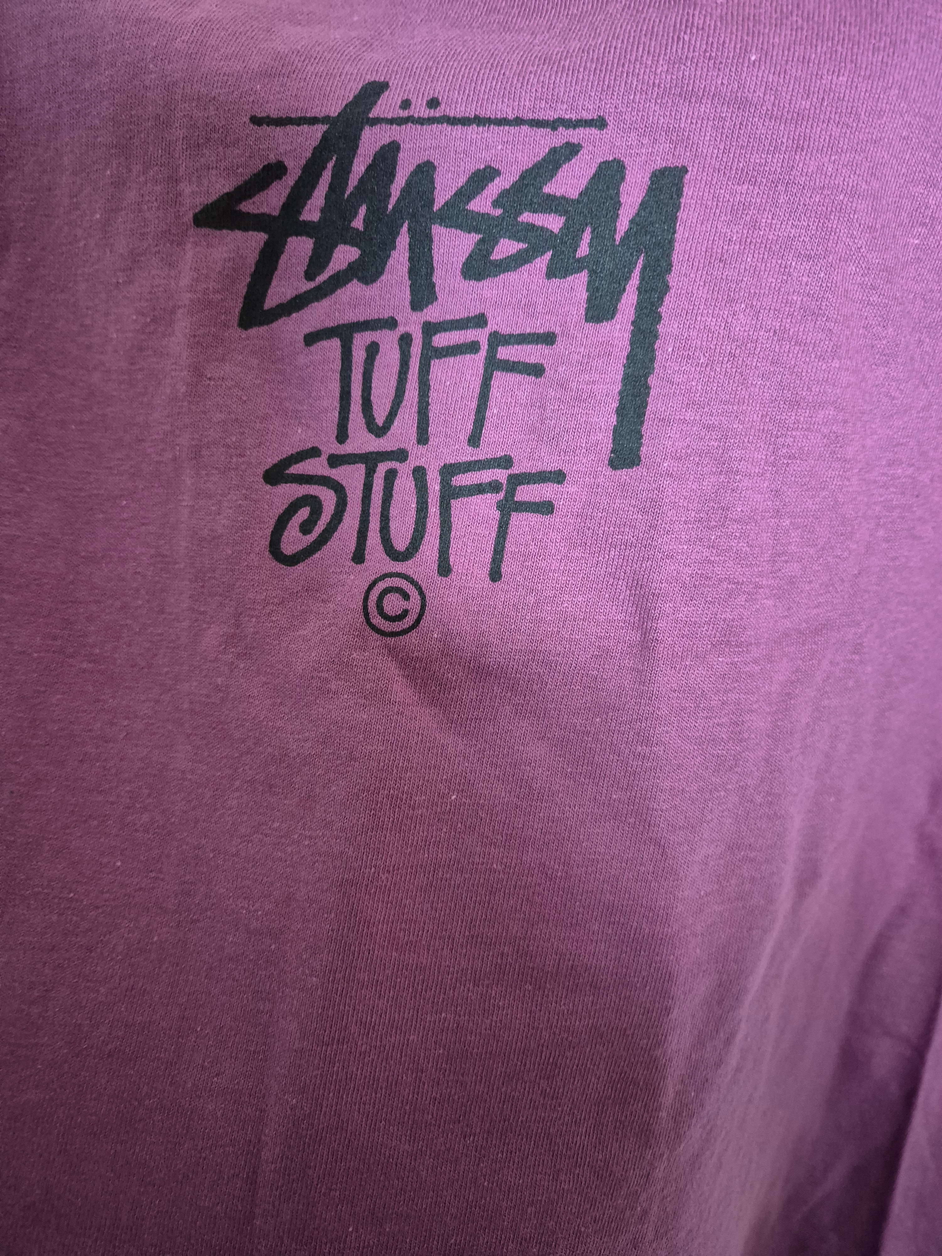 Stussy Tuff Stuff T-Shirt Berry 착용 스타일