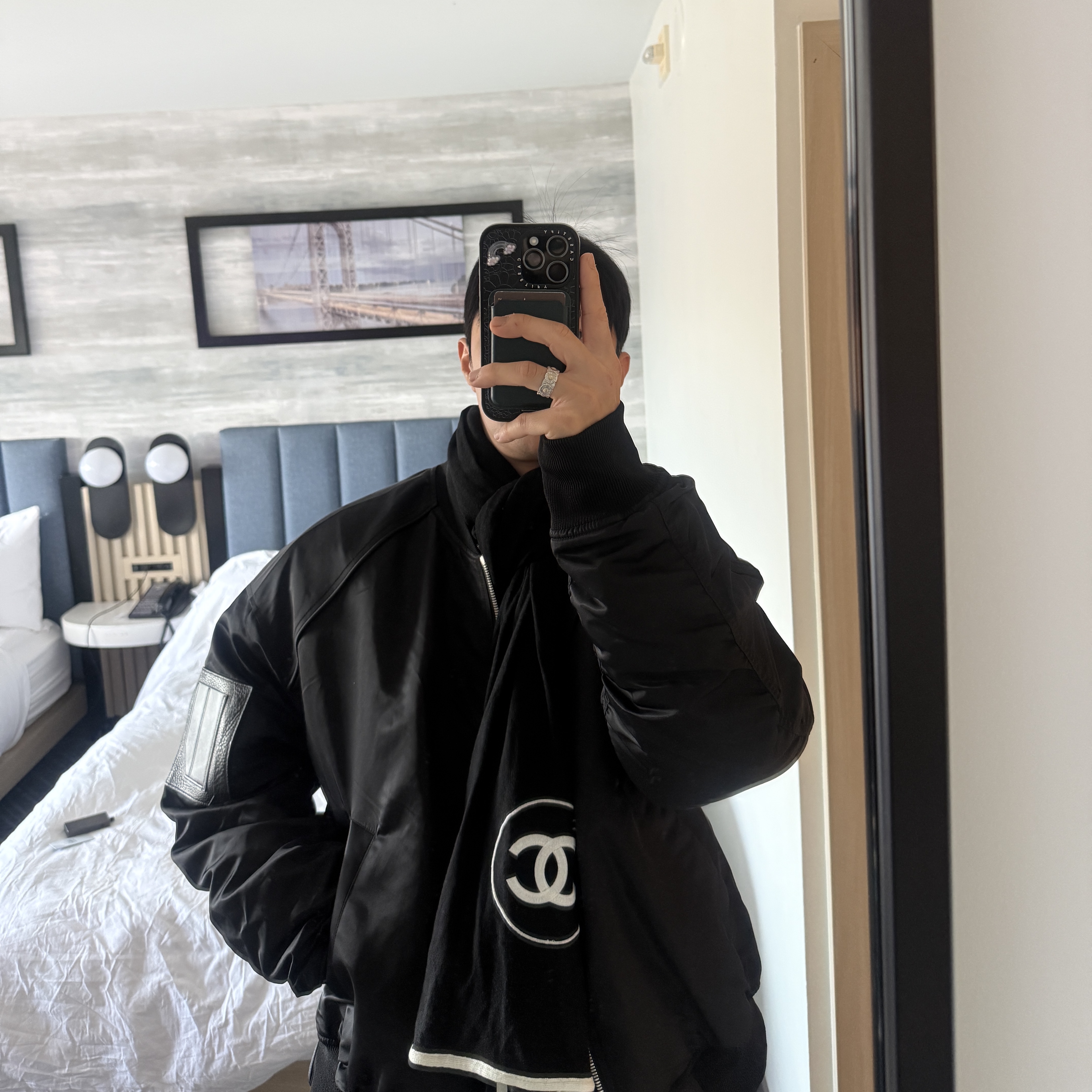 Juun.J Signature Hooded Detachable Nylon MA-1 Jumper Black - 25FW, Buccellati Blossoms Eternelle Daisy Ring Vermeil Sterling Silver 착용 스타일