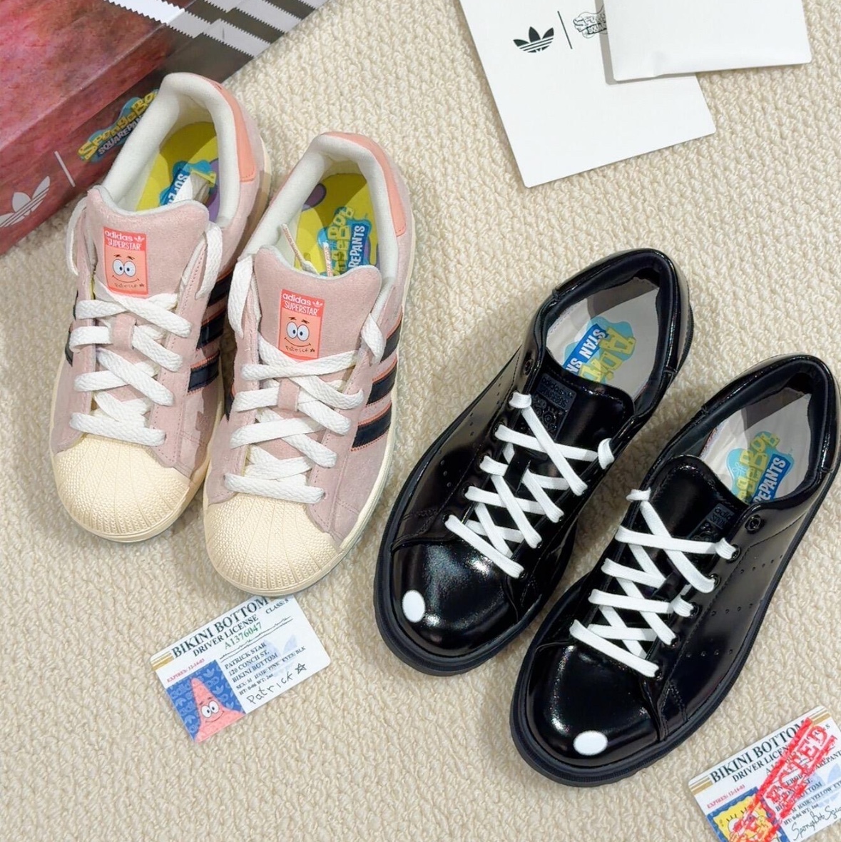 Adidas x Spongebob Stan Smith Freizeit Core Black 착용 스타일 - 1