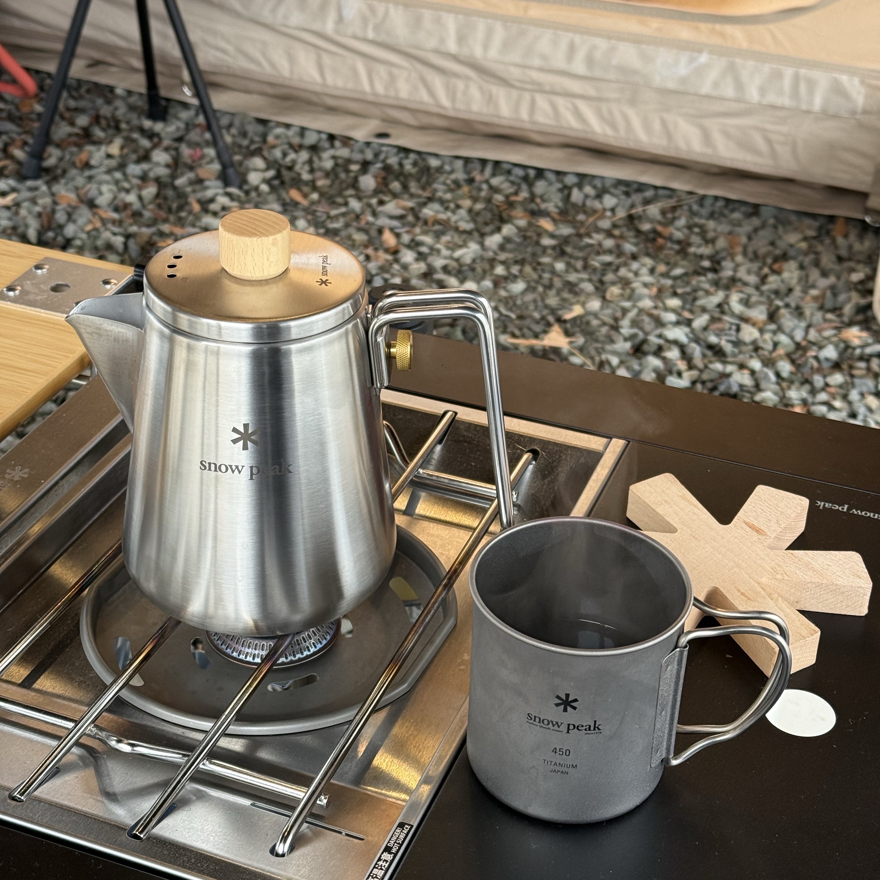 Snow Peak Field Barista Kettle, Snow Peak Flat Burner (Korean Ver.) 착용 스타일