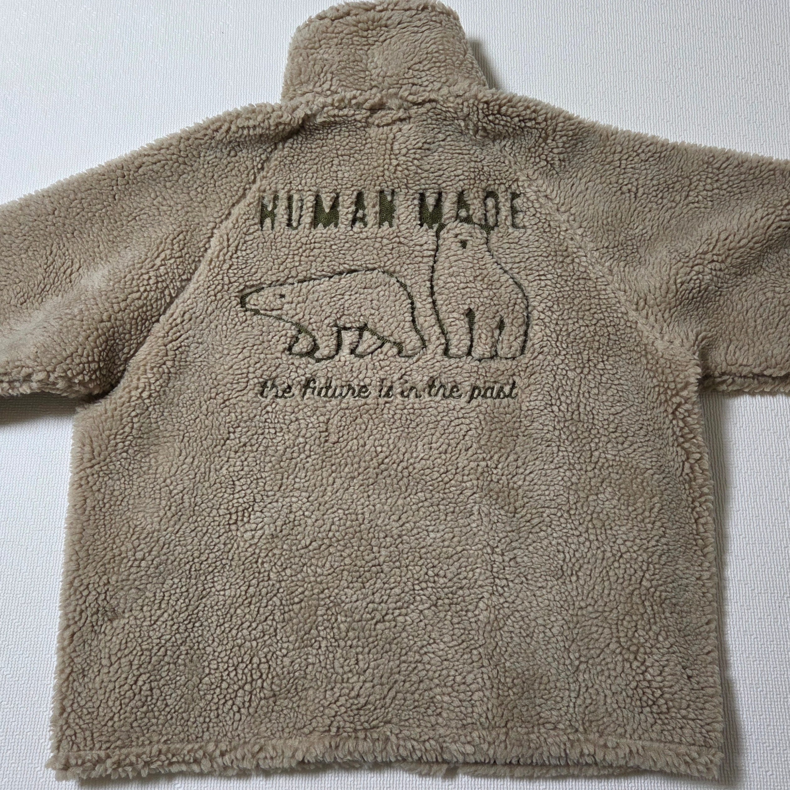 Human Made Fleece Jacket Beige 착용 스타일 - 2