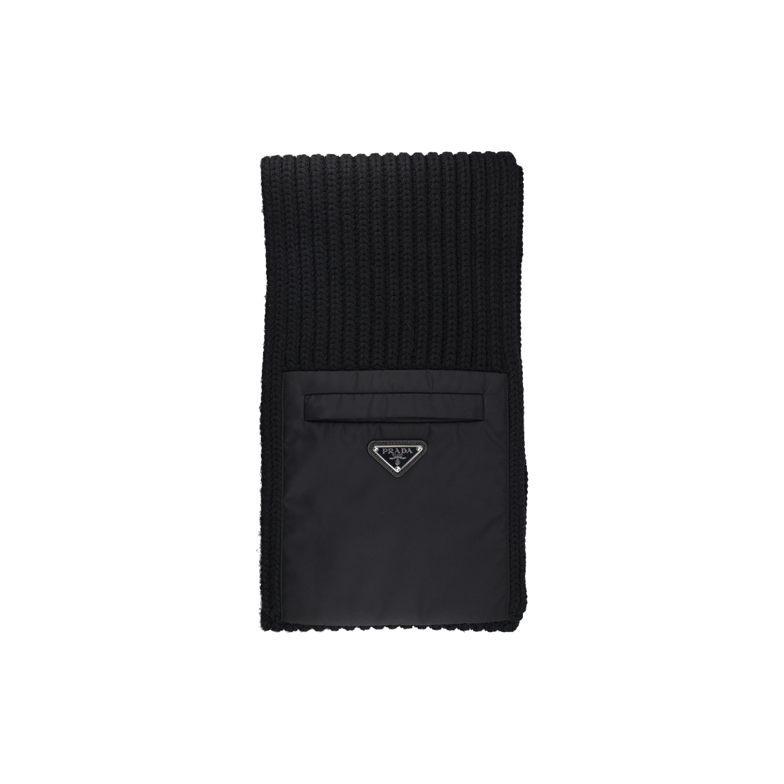 ITFP35FMK6DN Prada UMS354 Re-Nylon Gabardine and Wool Scarf - Black