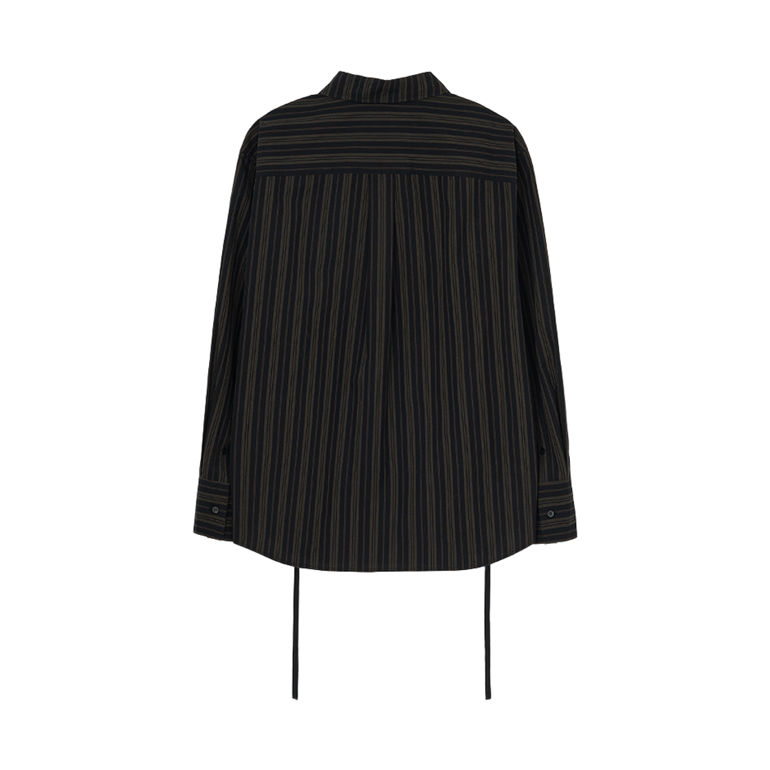 지비에이치 어페럴 스트라이프 스트랩 셔츠 / 블랙(GBH APPAREL Striped Strap Shirt / Black) - 2