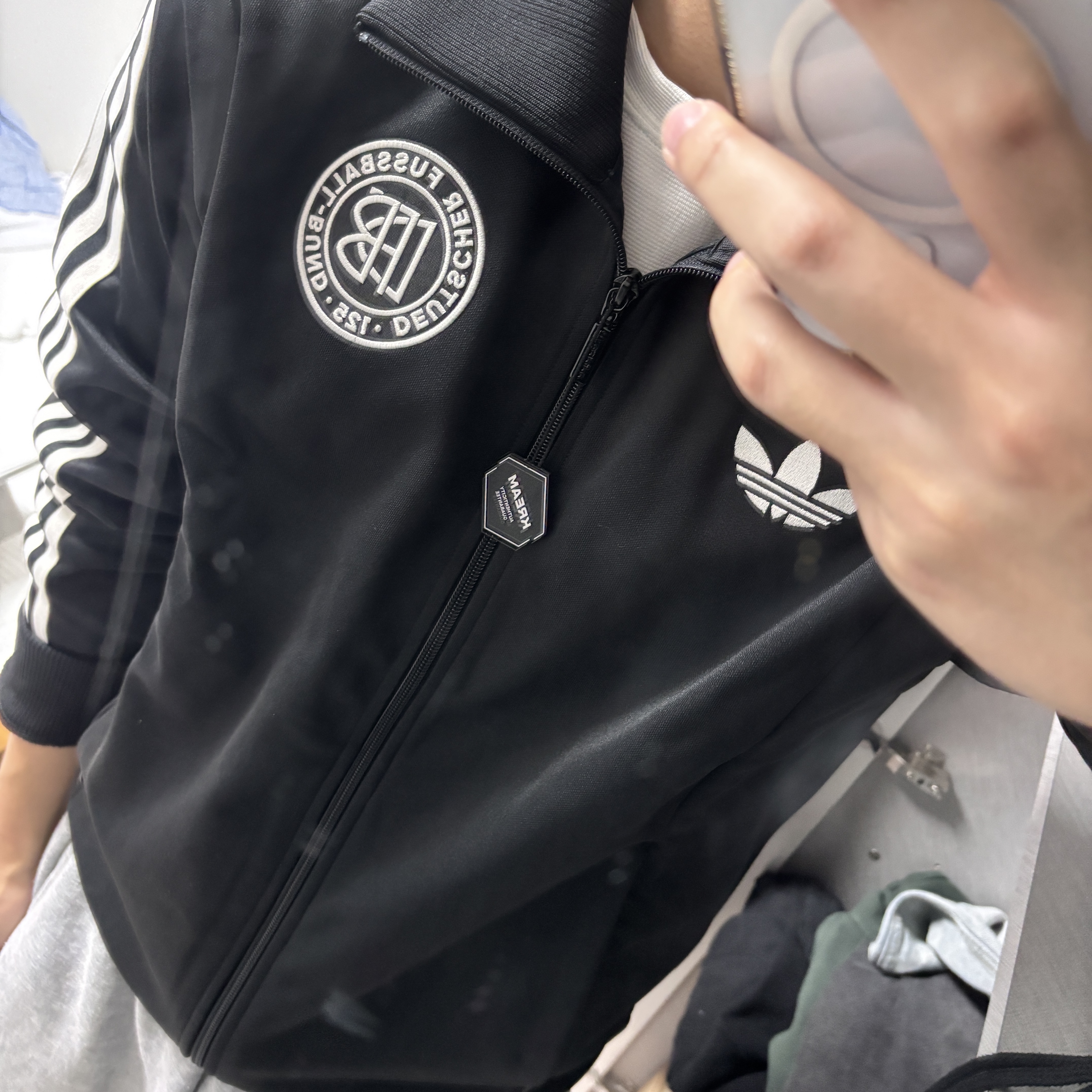 Adidas Germany 125th Anniversary Track Top Black - KR Sizing 착용 스타일