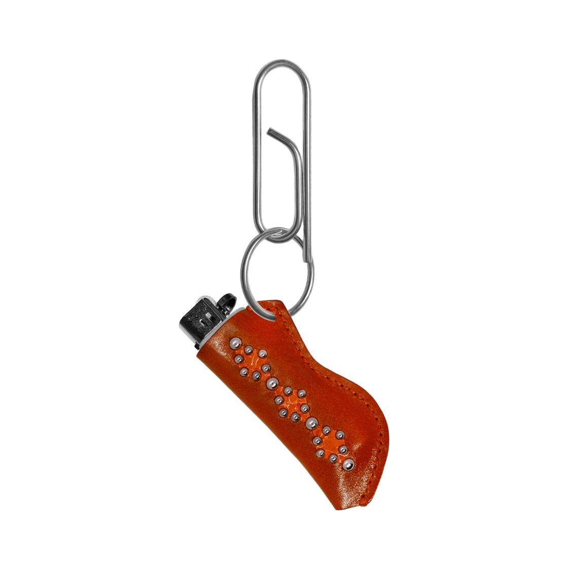 DN-LTR-19 DIRT NAP Diamond Leather Lighter Holder Keyring Orange